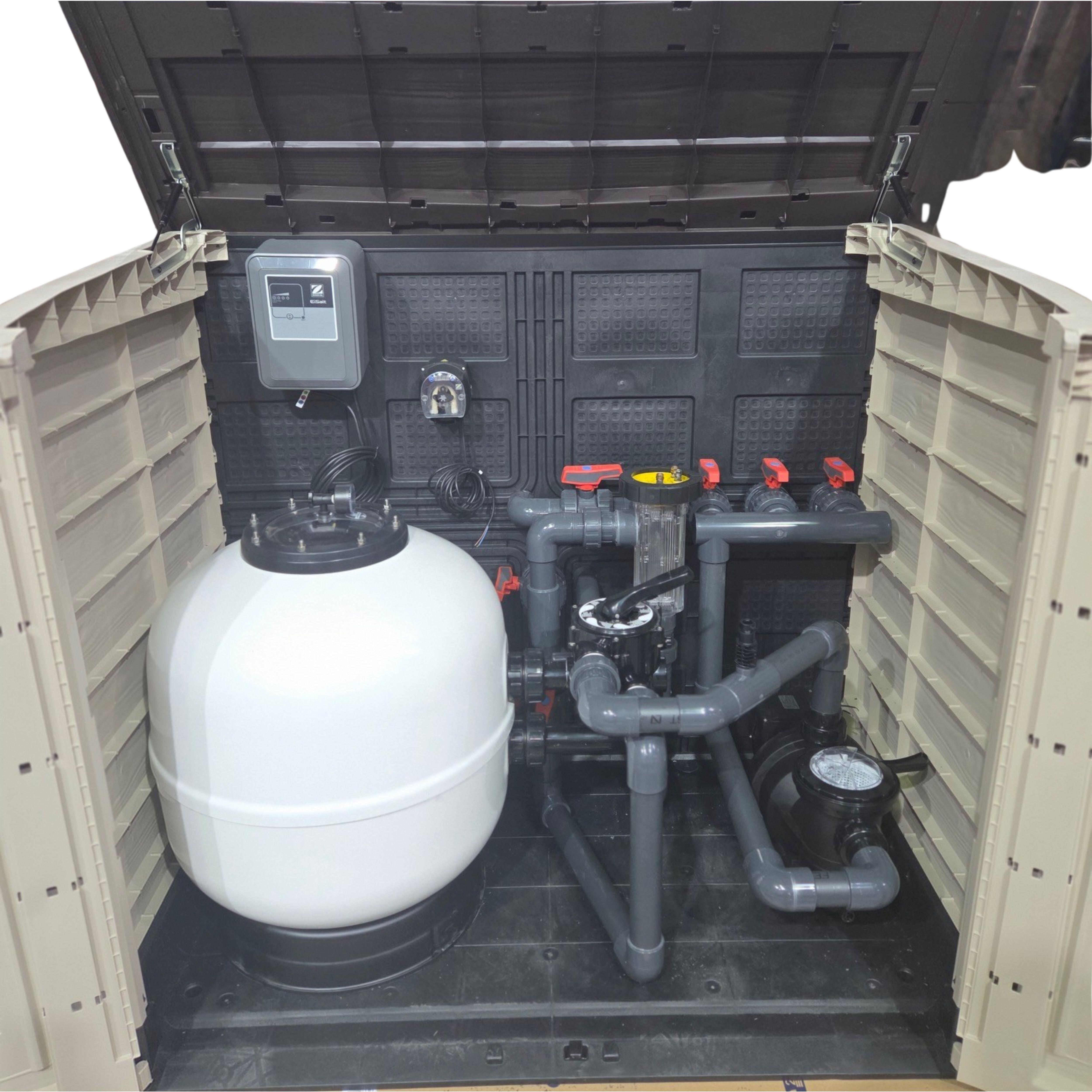 CASETA EXTERIOR CON FILTRO LAMINADO 600MM+ BOMBA 1CV+ CLORADOR+PH ZODIAC - 4