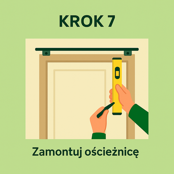 Infografika przedstawiająca montaż ościeżnicy