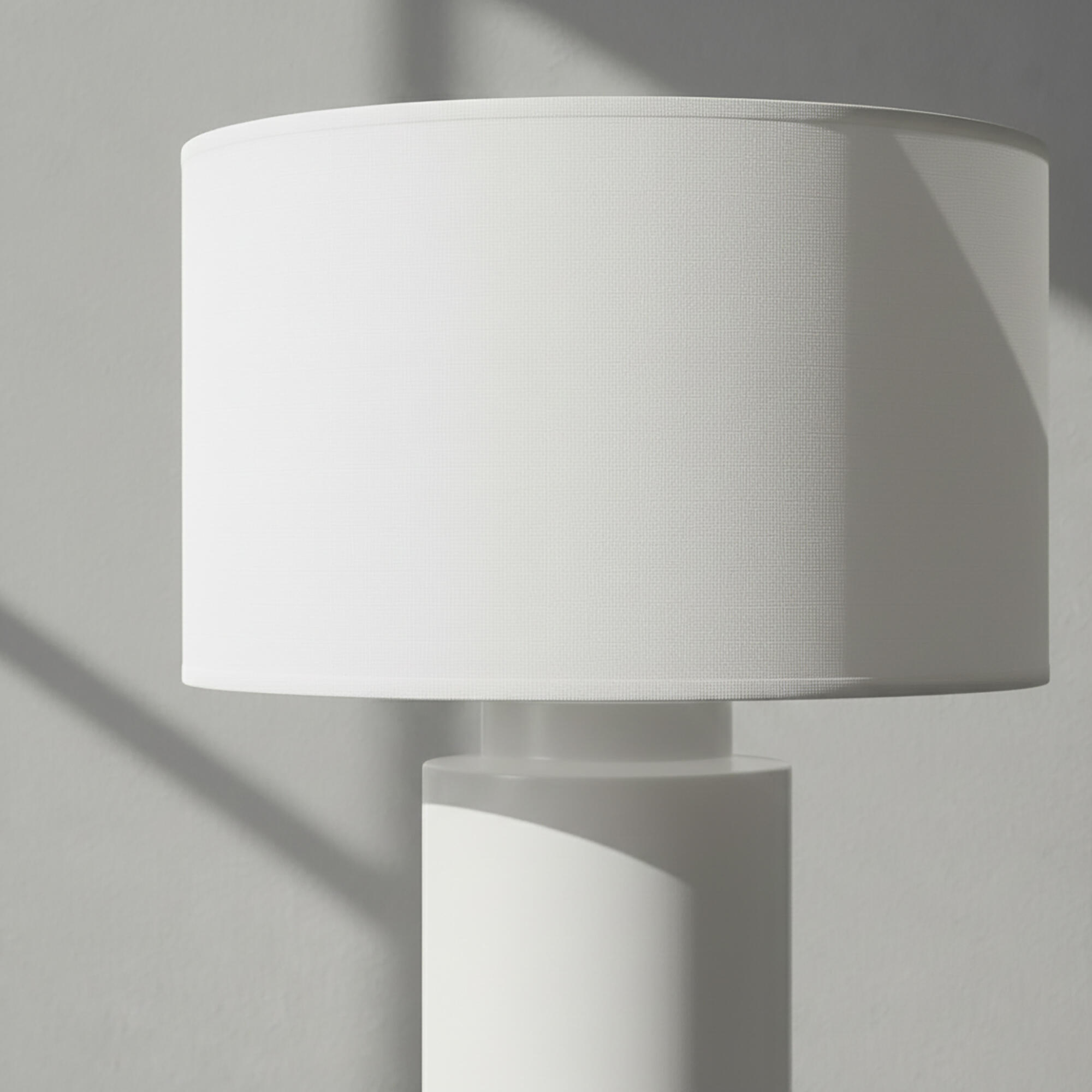 Lámpara de mesa compatible con casquillo E27 Albert XTRELAMP con estructura cerámica blanca pantalla blanca de lino alimentación a red - 8