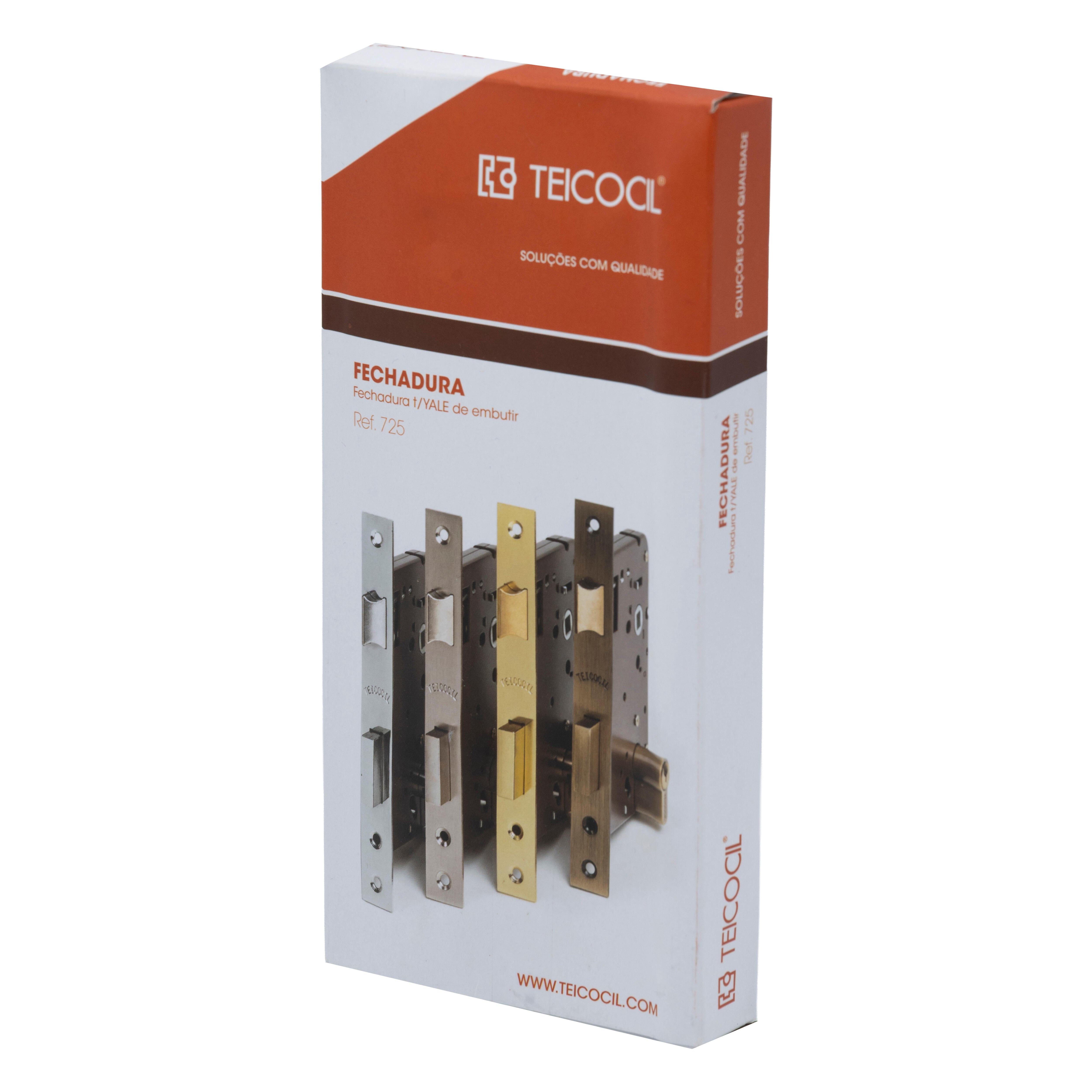 FECHADURA EMBUTIR CILINDRO 725 60mm CROMADO MATE - 6