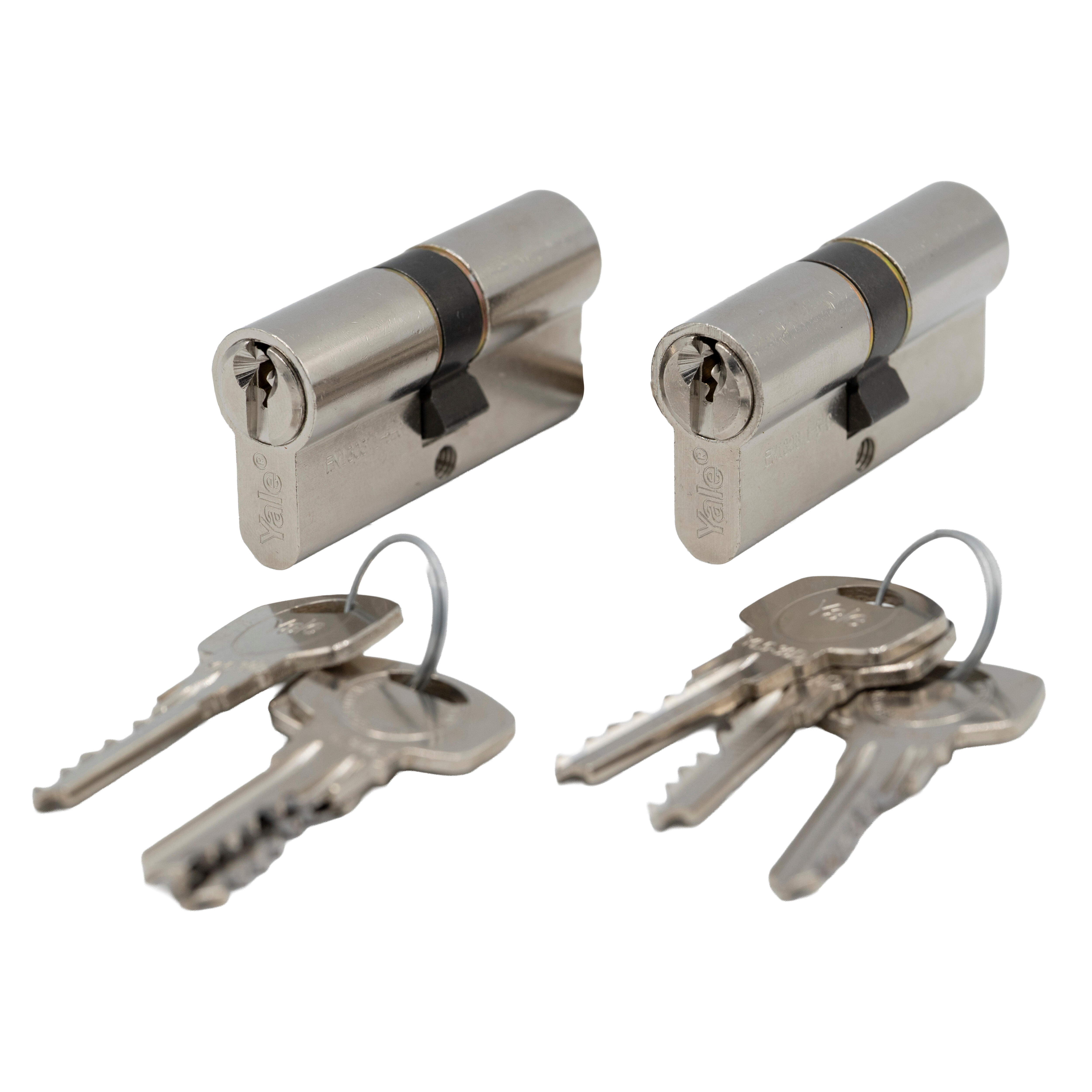 2 BOMBÍN CERRADURA 30X30MM MISMA  LLAVE 3 LLAVES YALE - 5