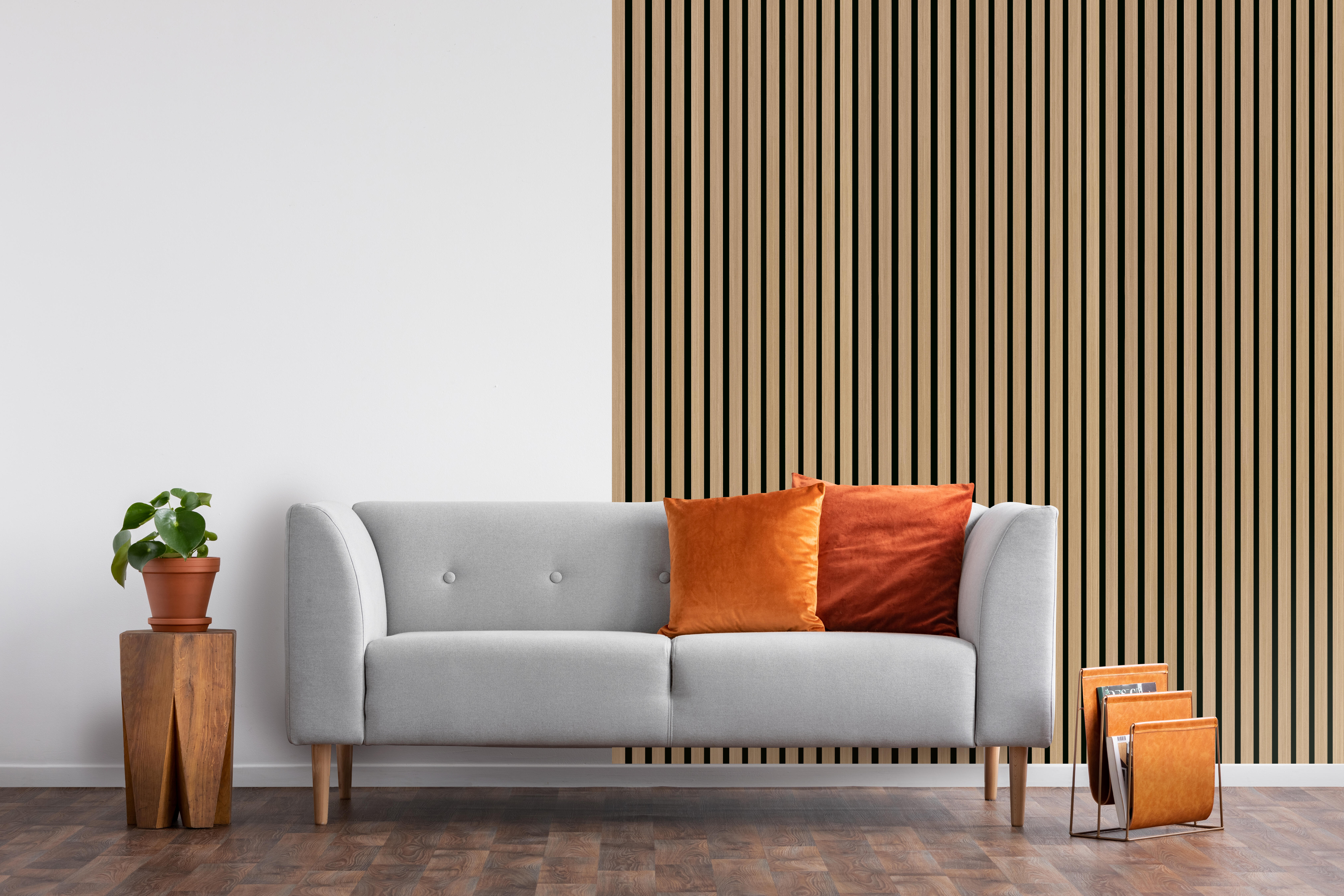 Pannello decorativo fonoassorbente Quanti FIBROTECH nero e rovere chiaro L 244 x L 52 cm, Sp 18 mm - 3