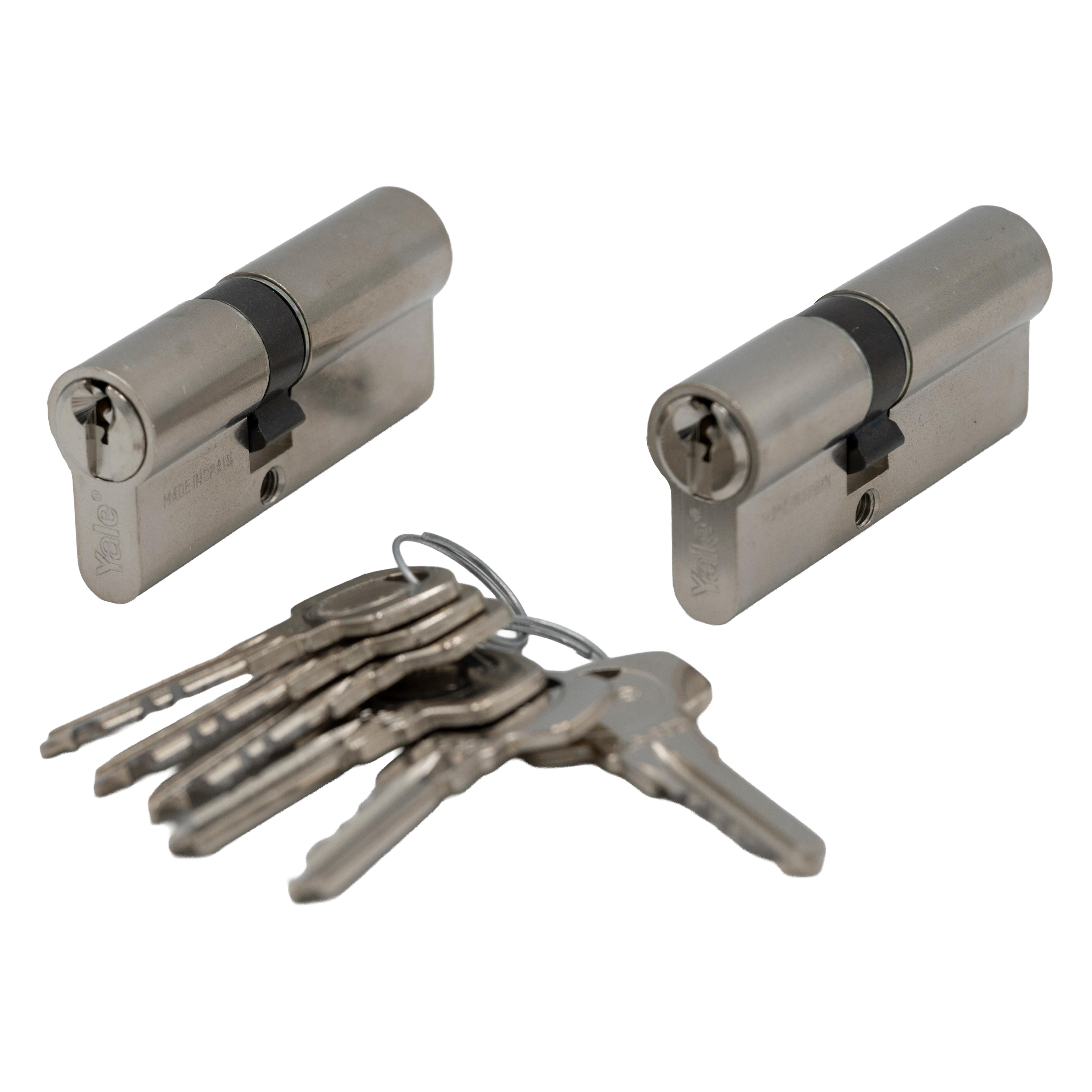 2 BOMBÍN CERRADURA 30X40MM MISMA LLAVE CON 3 LLAVES YALE - 3