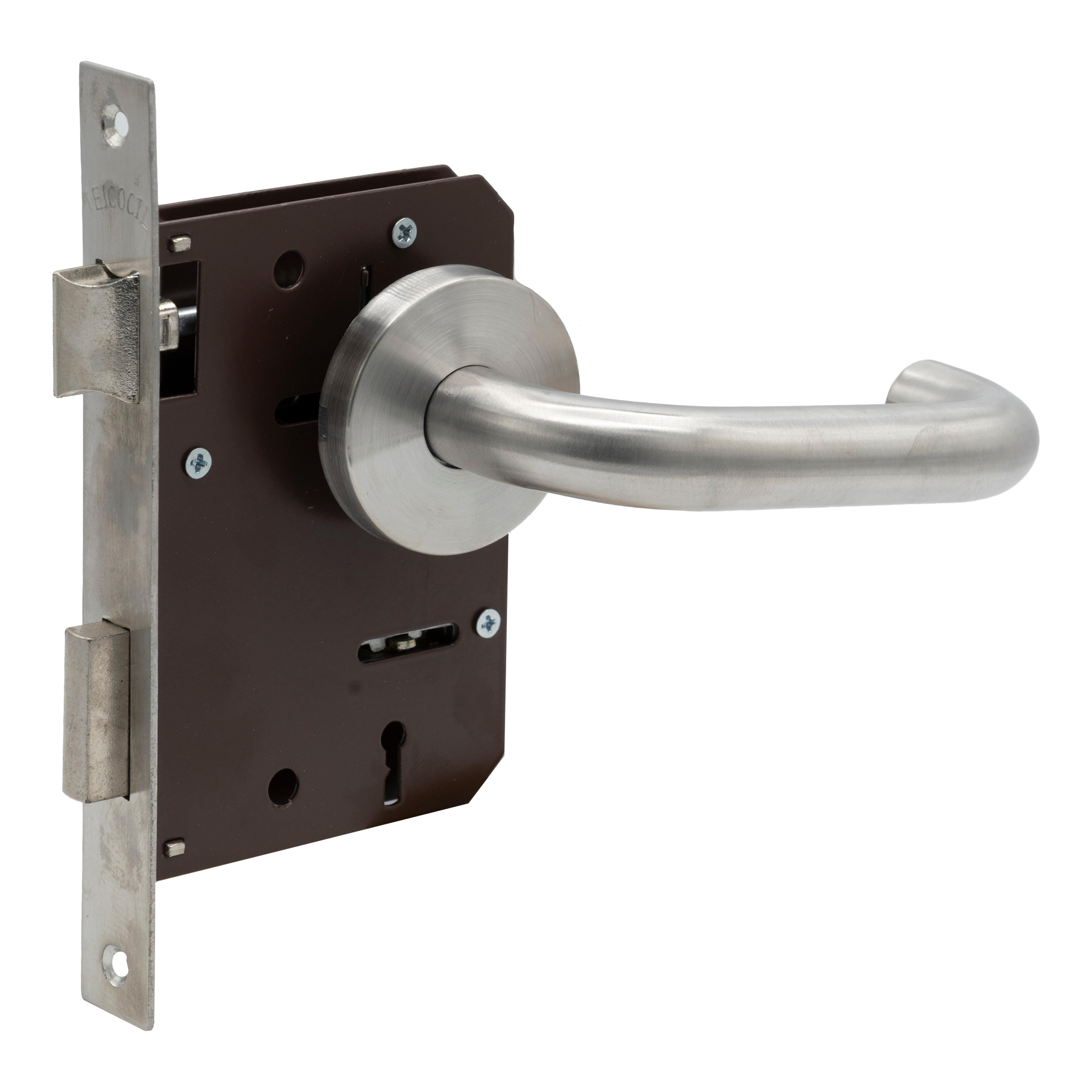 PUXADOR ROSETA COM FECHADURA 2003C INOX | Obramat