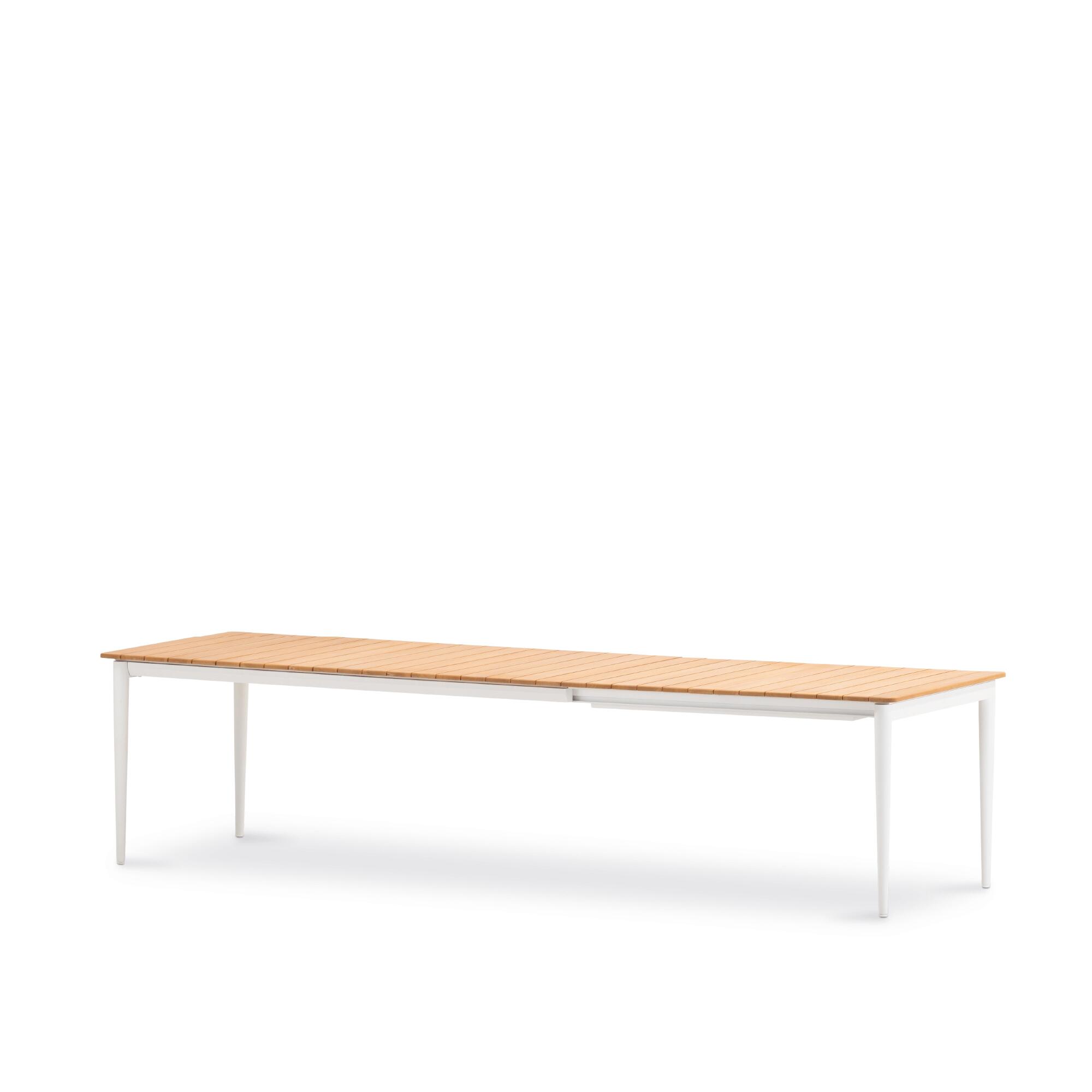 mesa de jardin extensible ottawa de aluminio blanco de 200320x76x100 cm