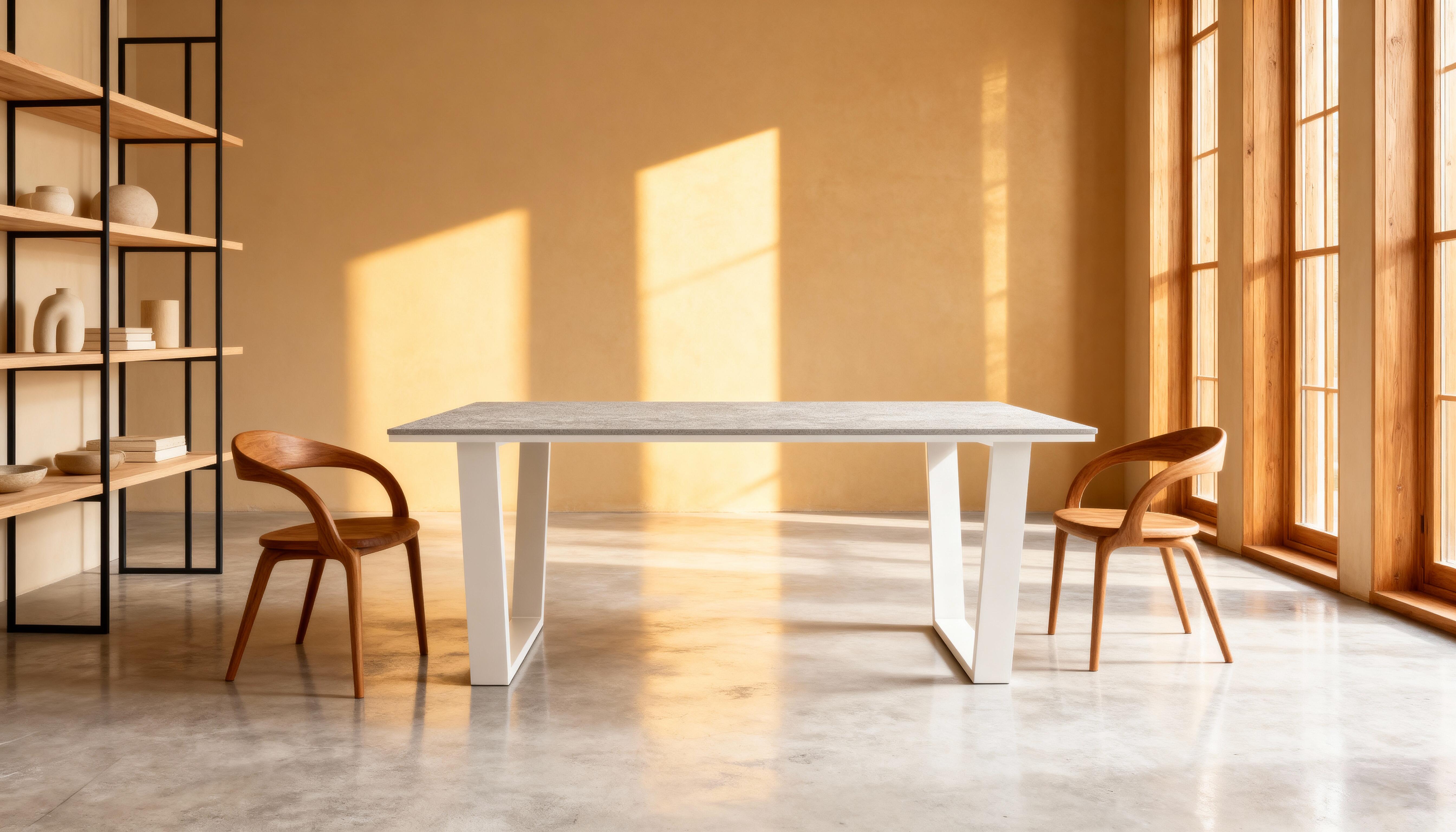 Mesa de jardín de aluminio y cerámica Guiza blanco de 90x73x180 cm - 17