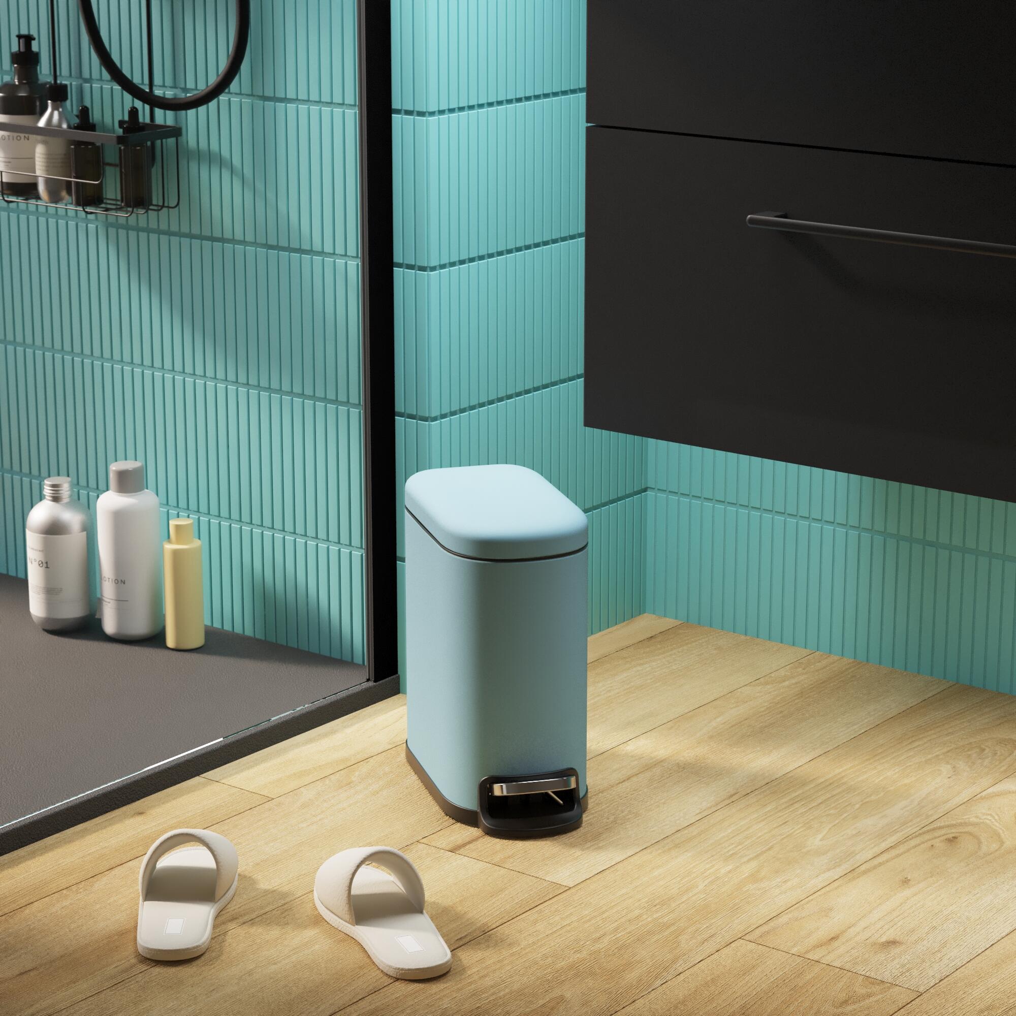 Łazienkowy kosz na śmieci Remix Slim 5l zielony Celadon Sensea - 2