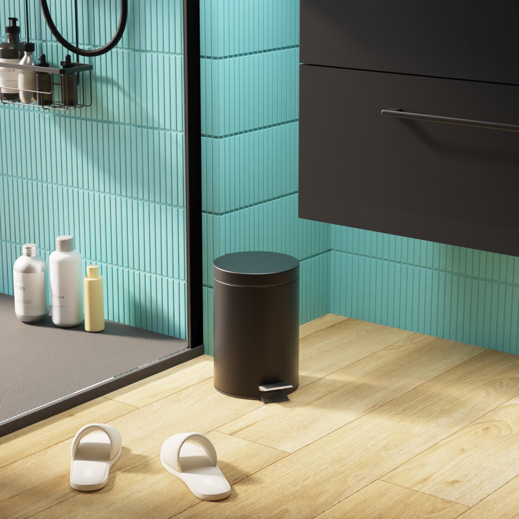 Poubelle de salle de bains 0 l noir Urban SENSEA - 2