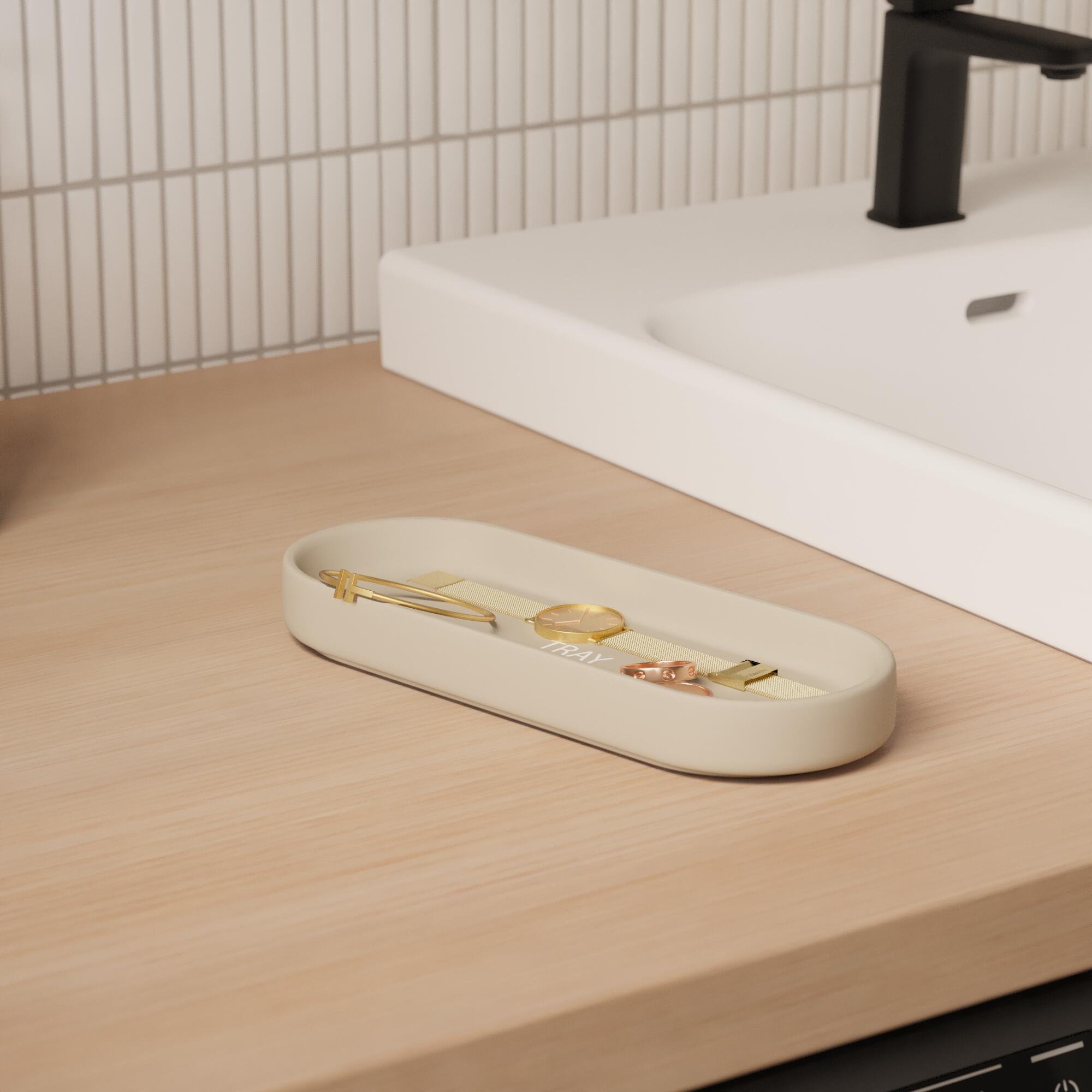 Plateau multifonction pour salle de bain beige Soft SENSEA - 2