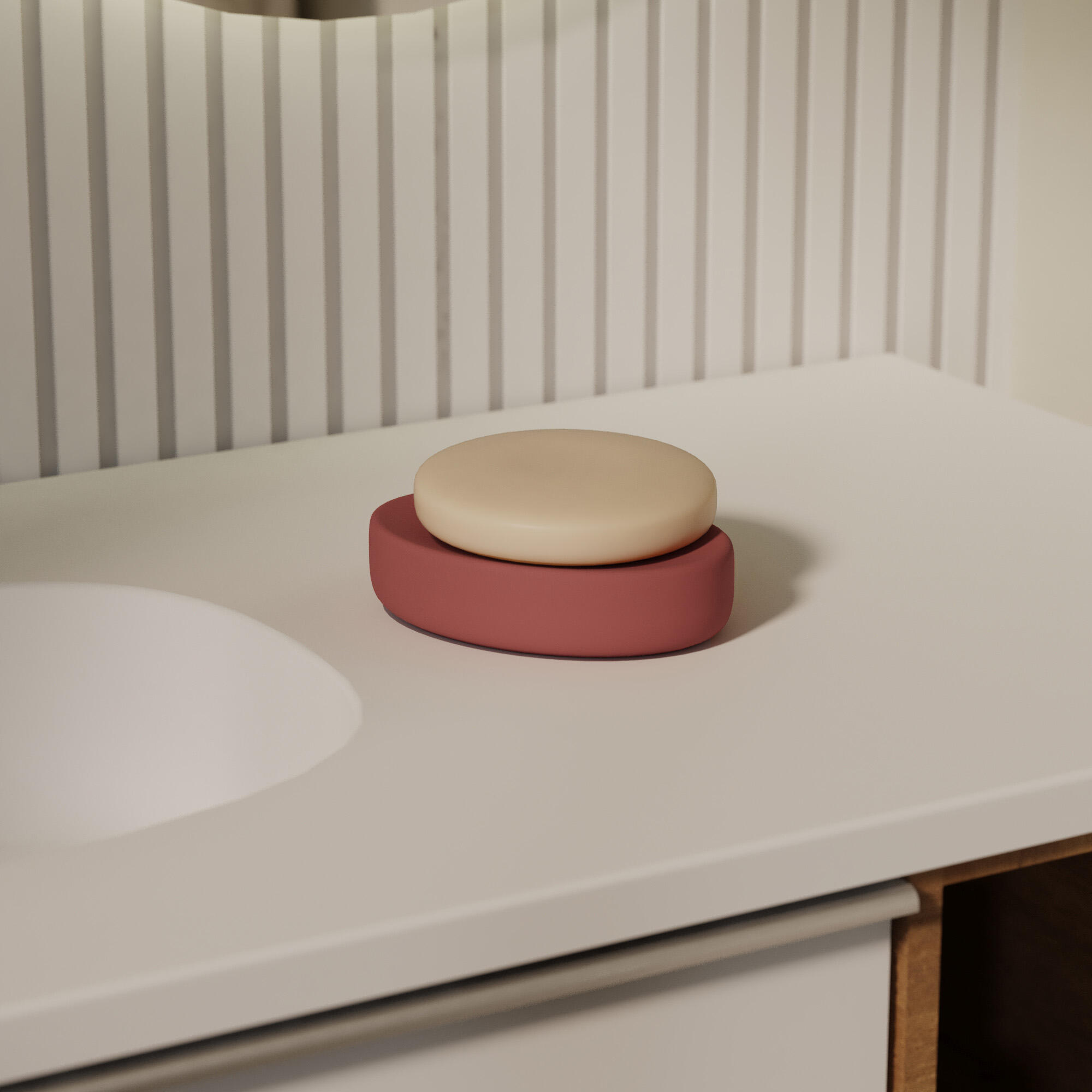 Mydelniczka ceramiczna Soft bistro 13.3x9.3 cm czerwona Sensea - 3