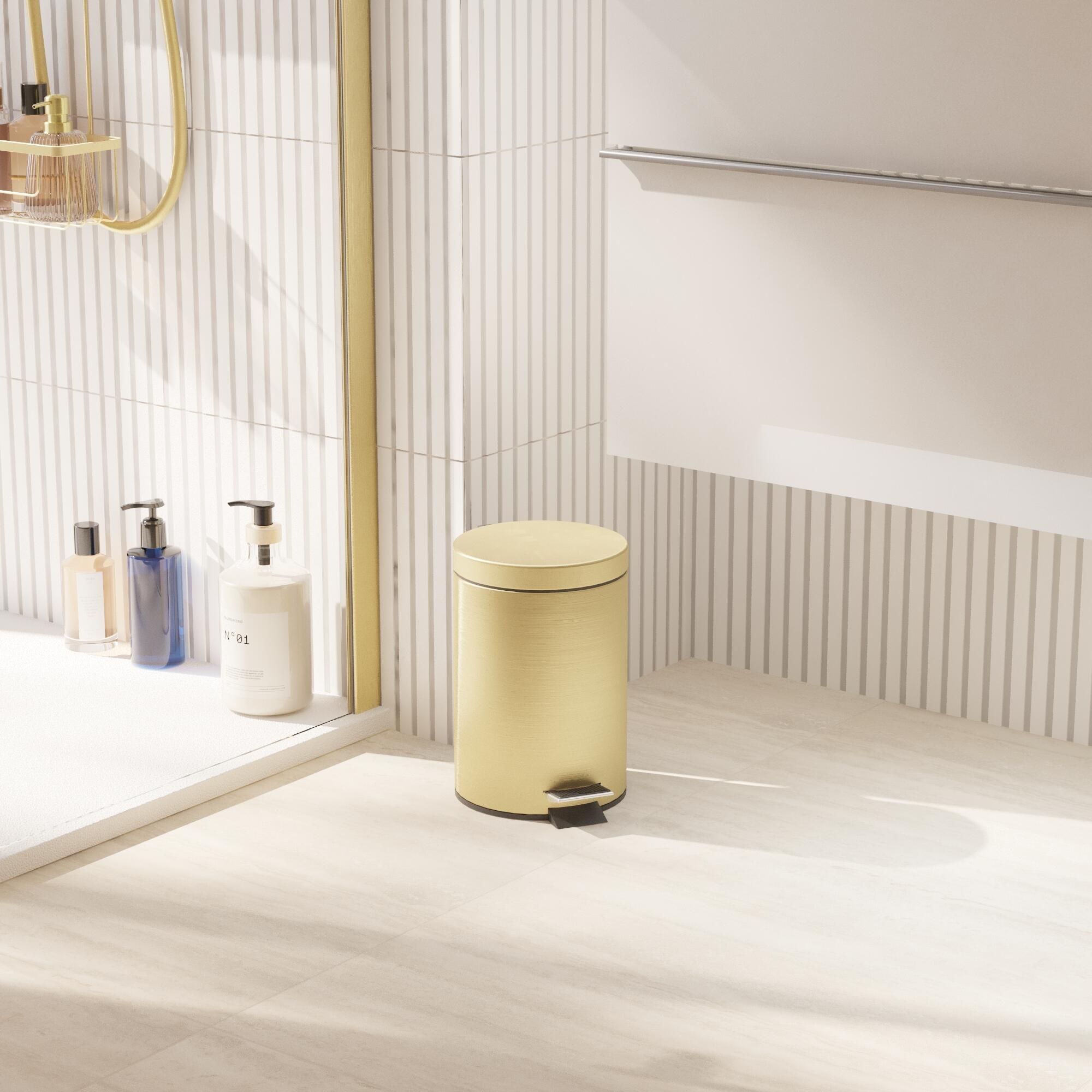 Balde do lixo 3L dourado Sensea Loa - 4