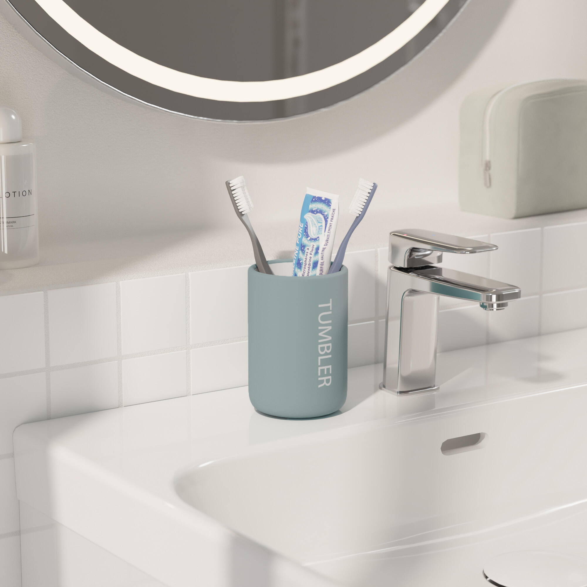 Gobelet de salle de bains Soft vert SENSEA - 2