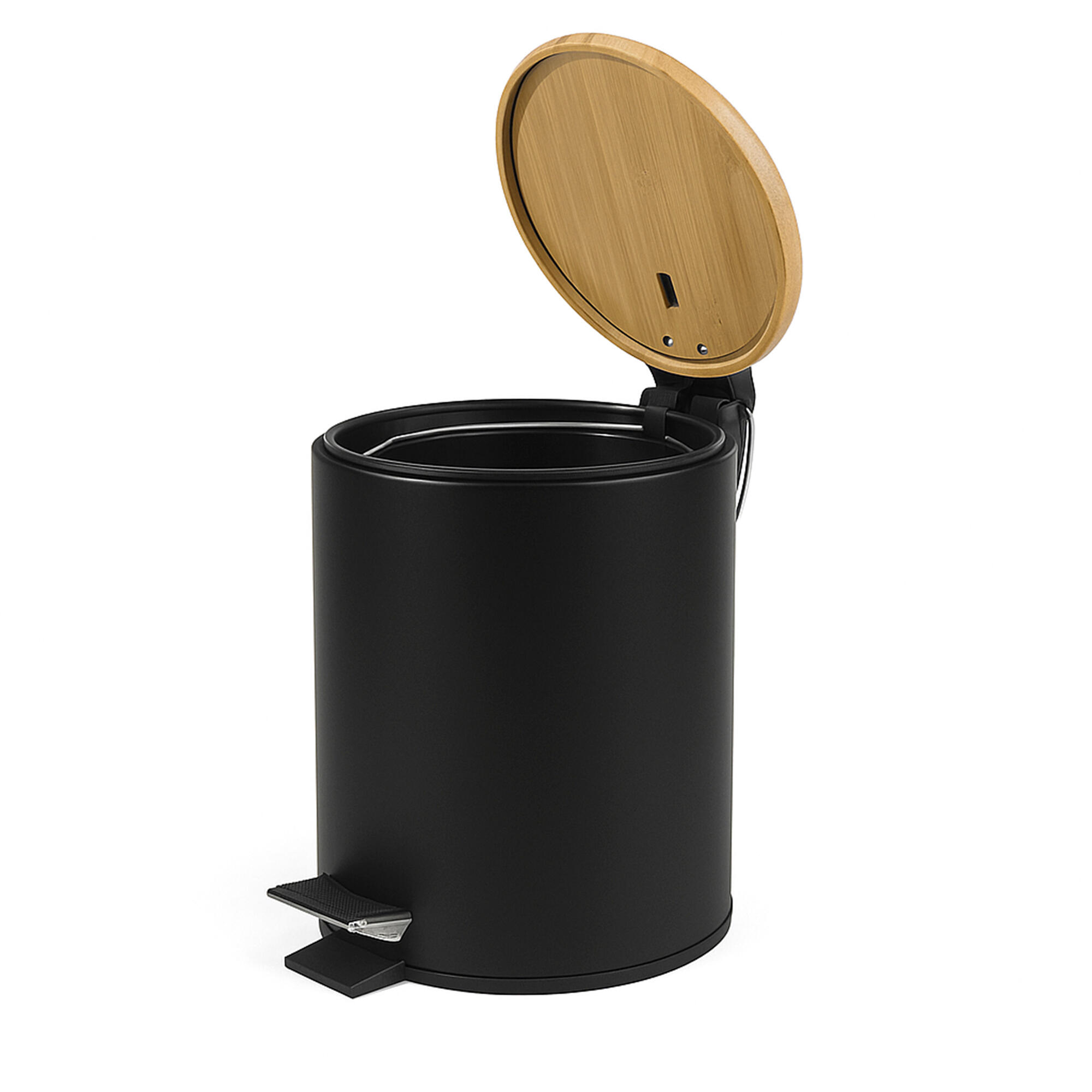 Balde de casa de banho 17x23x17 cm preto mate 3 lt Deblanch Luum - 2