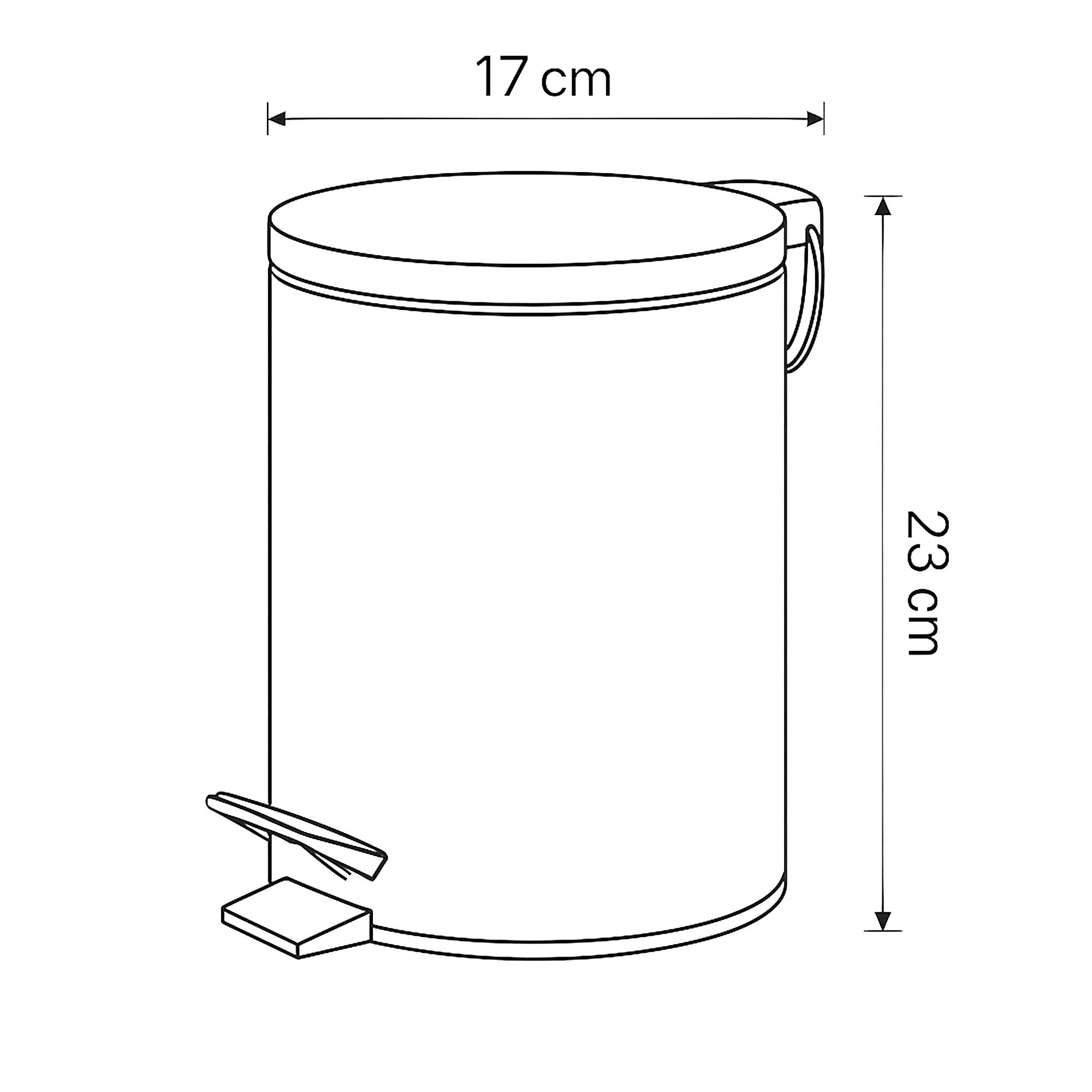 Balde de casa de banho 17x23x17 cm preto mate 3 lt Deblanch Luum - 6