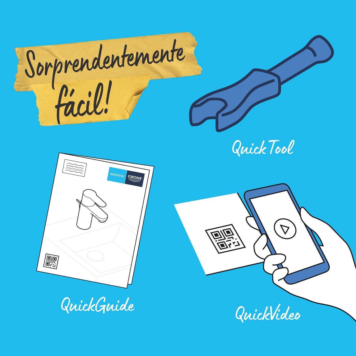 Grifo de lavabo GROHE Clova Pulse monomando cromo brillo. Antical. Latón - 16