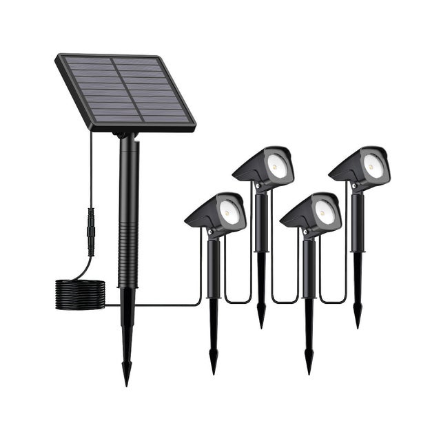Picchetto solare H26cm IP65 luce bianco caldo, kit 4 pezzi