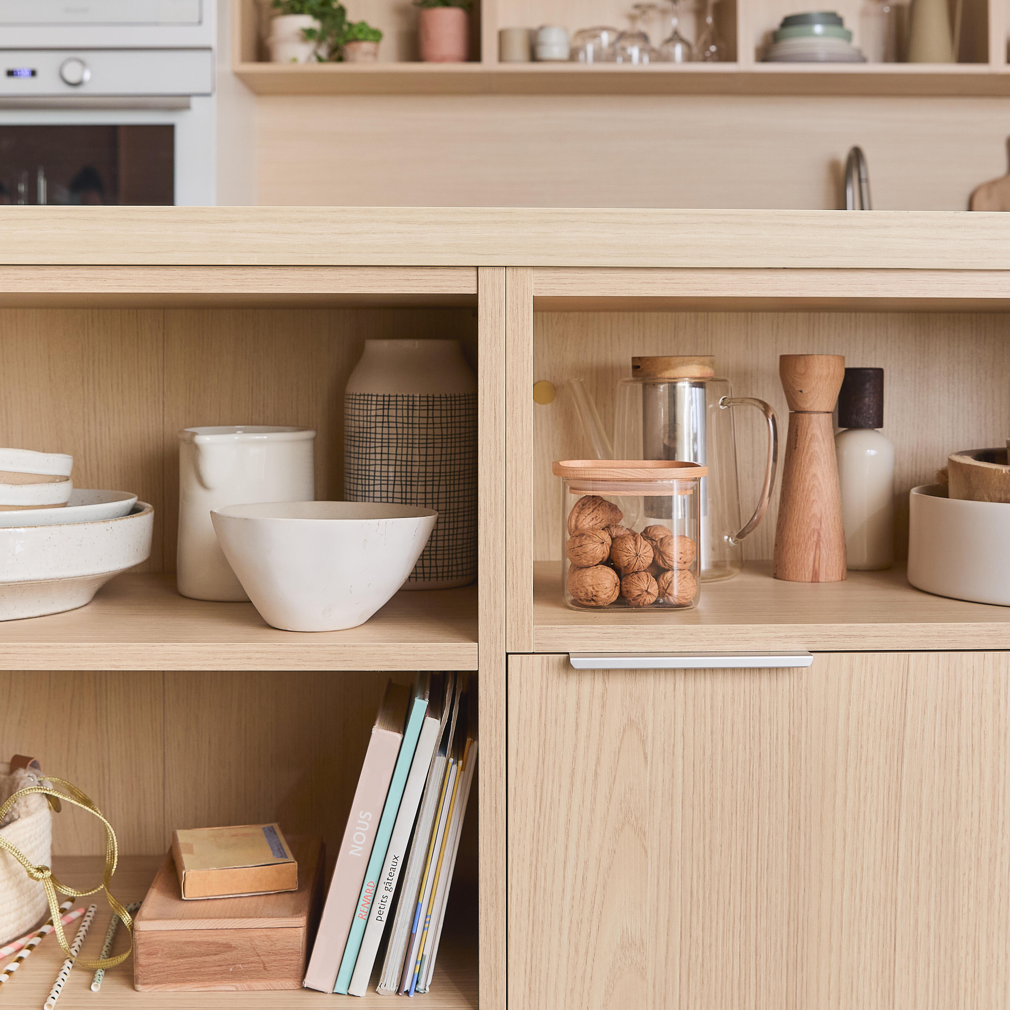 Tarro de cristal DELINIA con tapa de haya 26cm - 3