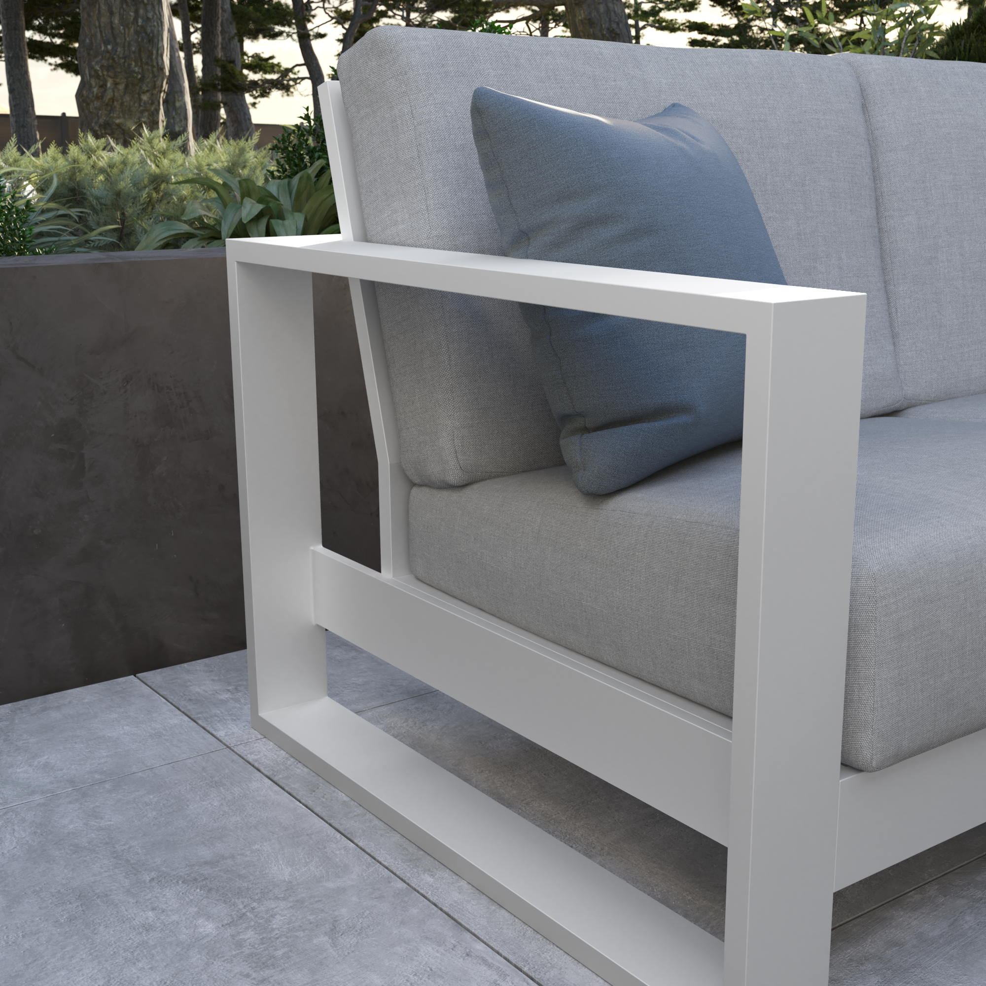 Conjunto esquinero de jardín NATERIAL Athena de aluminio blanco para 7 personas - 12