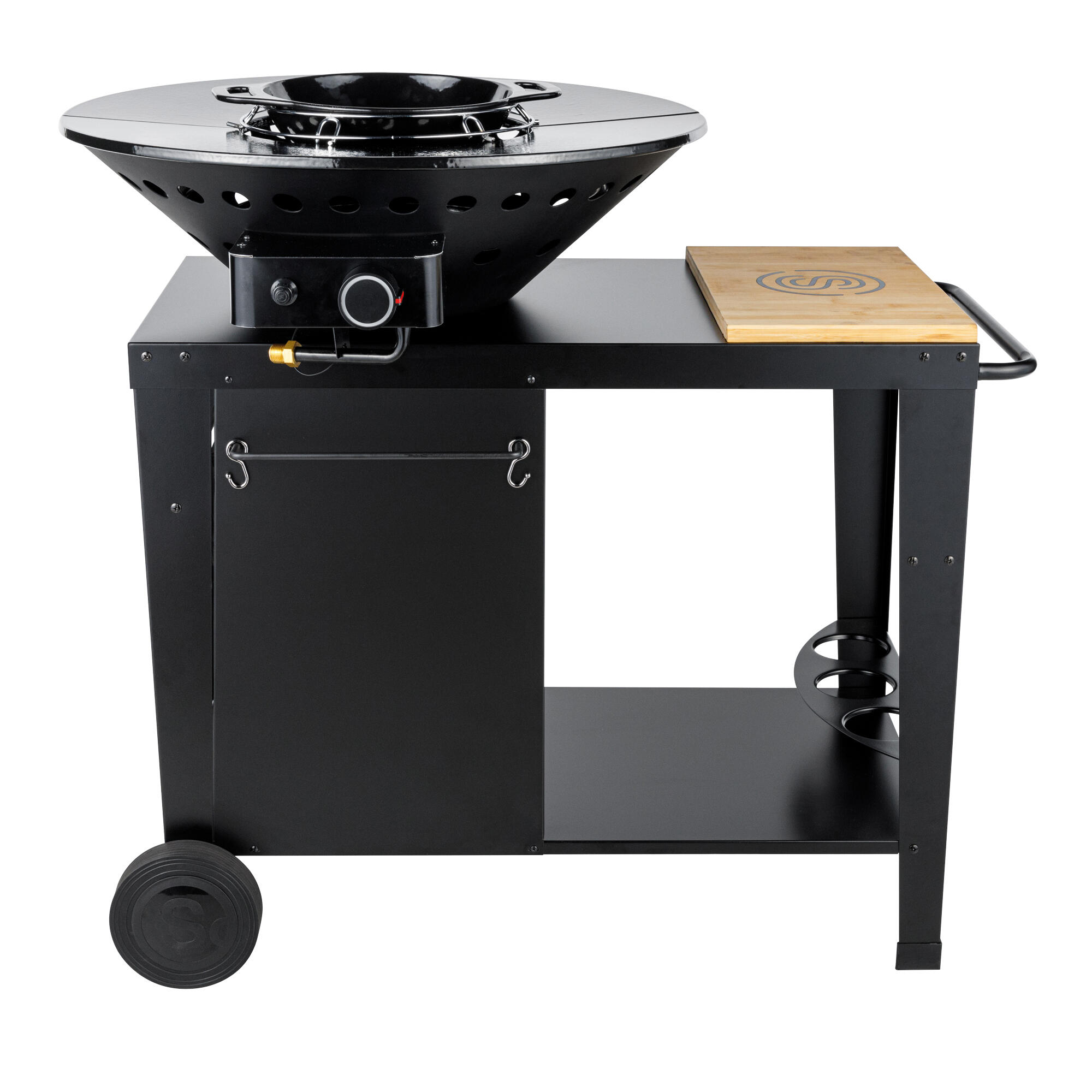 Braséro gaz SOMAGIC avec cuve 70 cm + 2 plaques et wok en fonte - 6