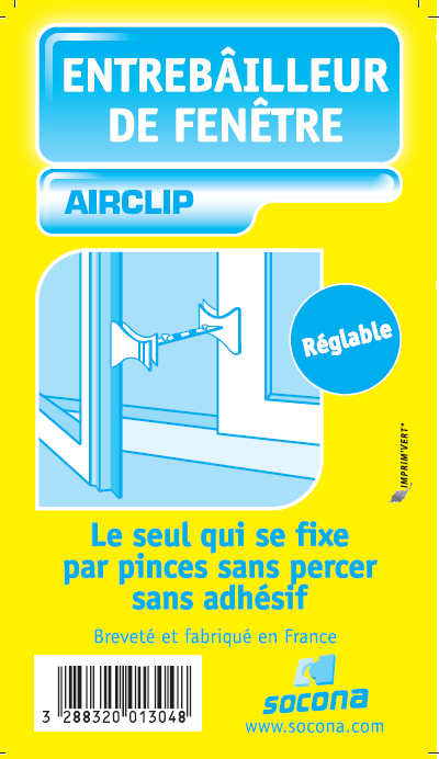 Entrebâilleur de fenêtre Airclips SOCONA plastique blanc - 9