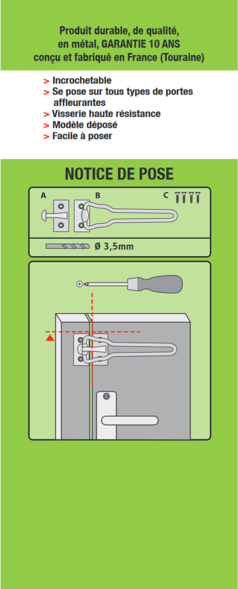 Entrebâilleur de porte zamak gris, SOCONA Classic - o1 - 6