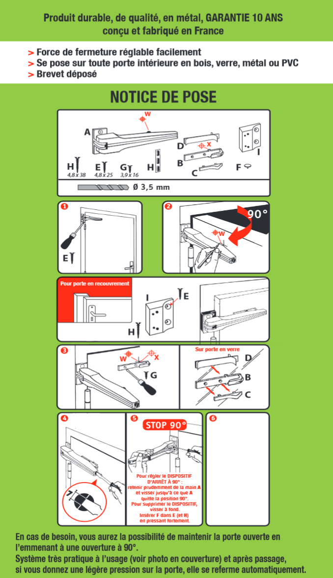 Ferme-porte à ressort Spir SOCONA pour porte de 40kg maximum anthracite - 6