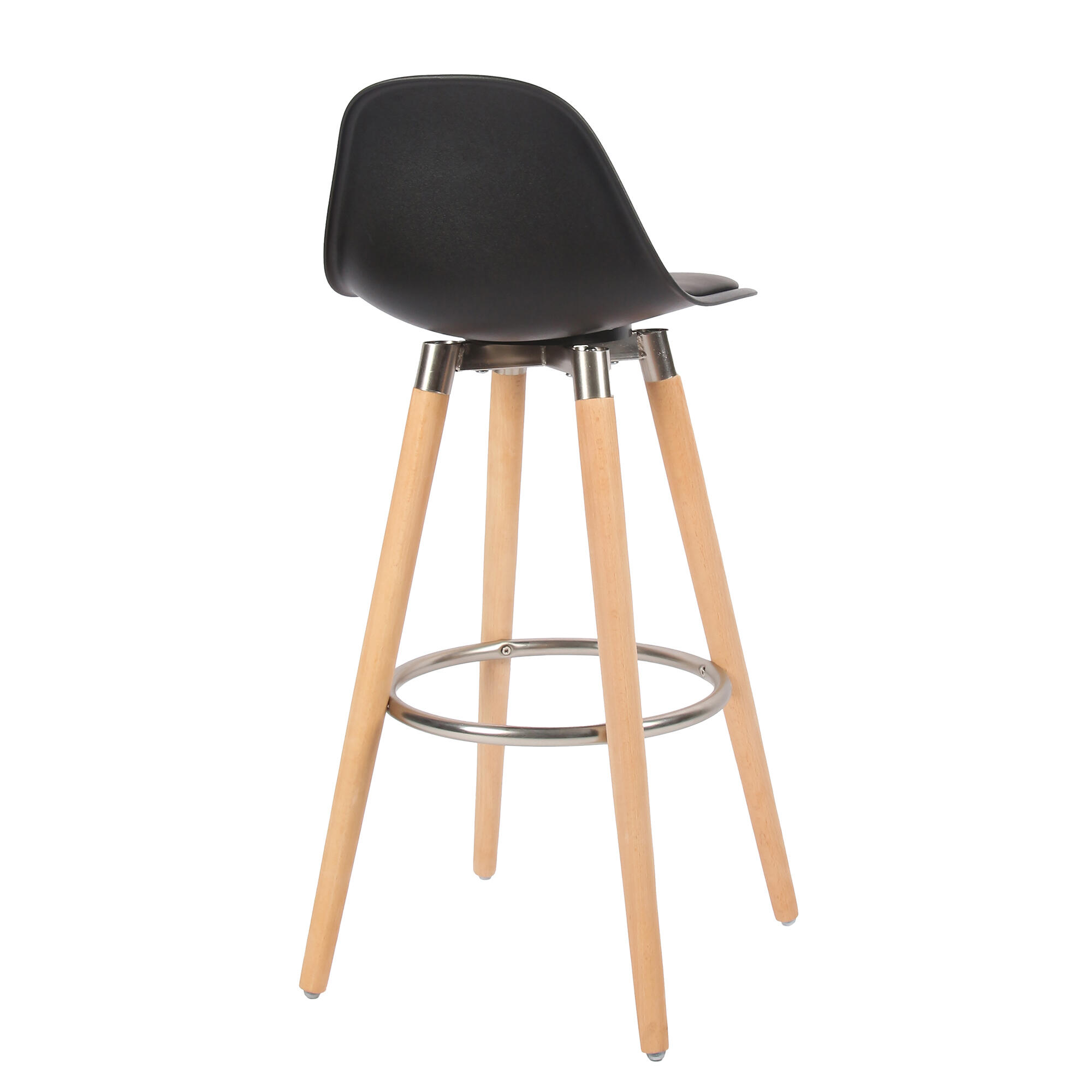 Lot de 2 tabourets Lam noir pieds en hêtre - 3