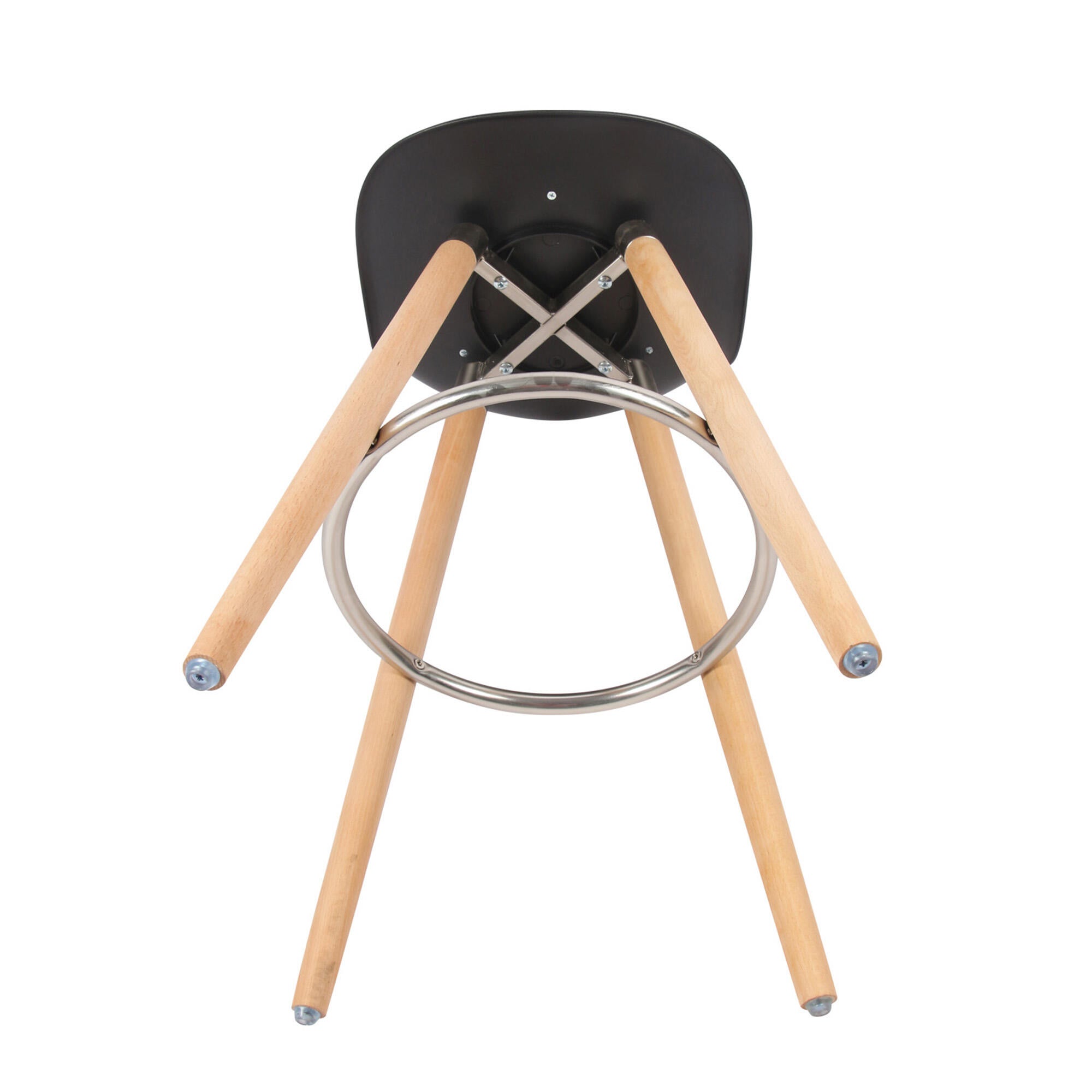 Lot de 2 tabourets Lam noir pieds en hêtre - 5