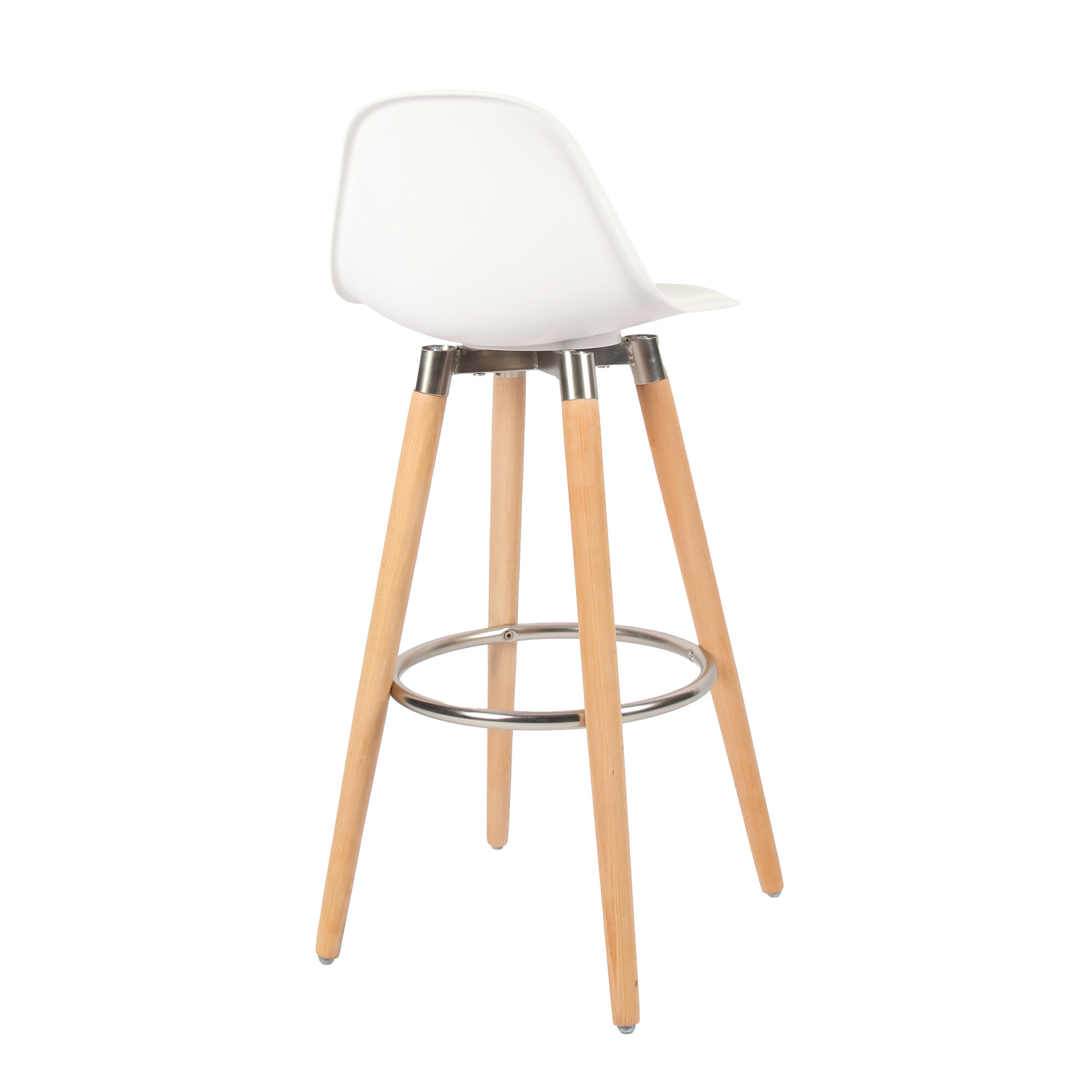 Lot de 2 tabourets Lam blanc pieds en hêtre - 5