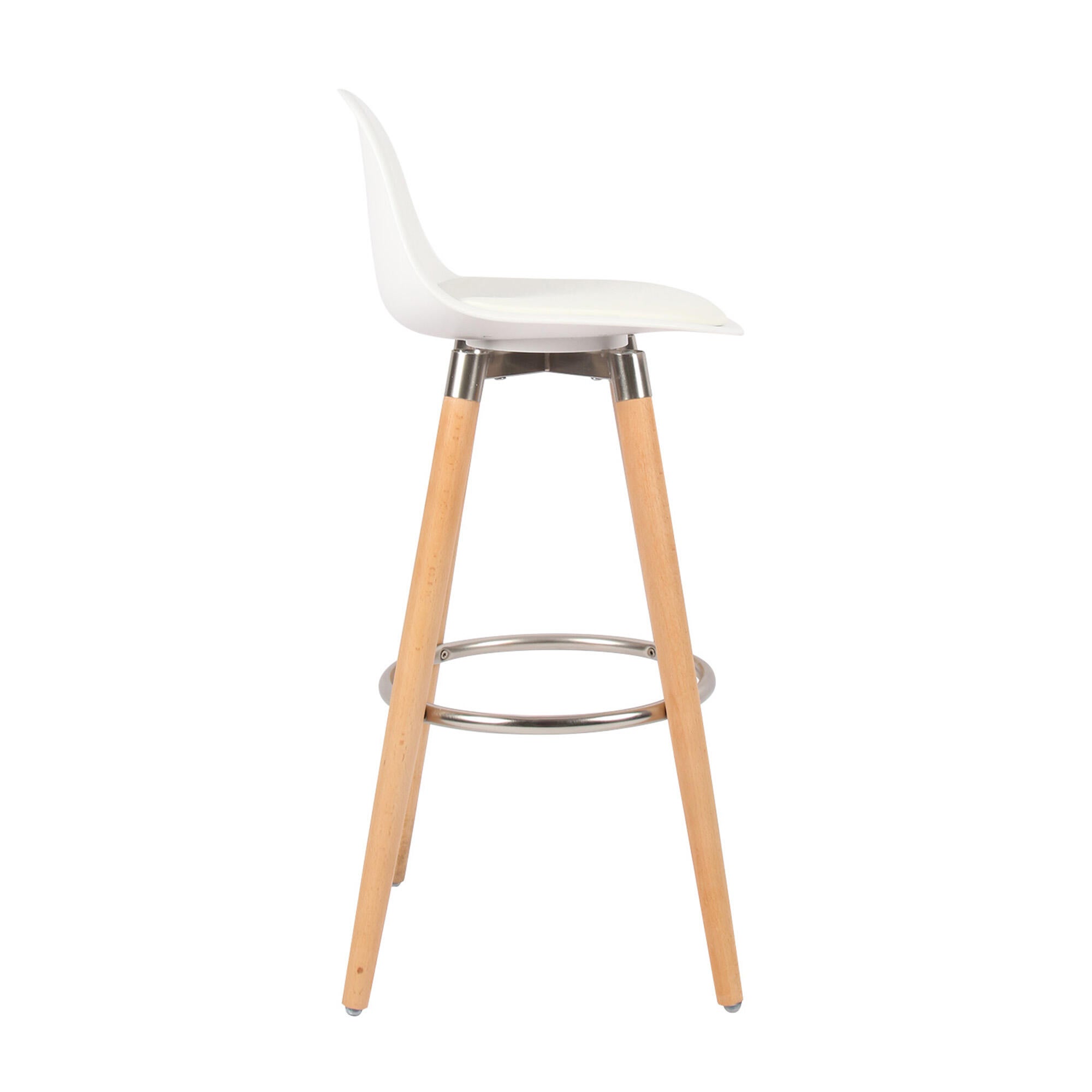 Lot de 2 tabourets Lam blanc pieds en hêtre - 3