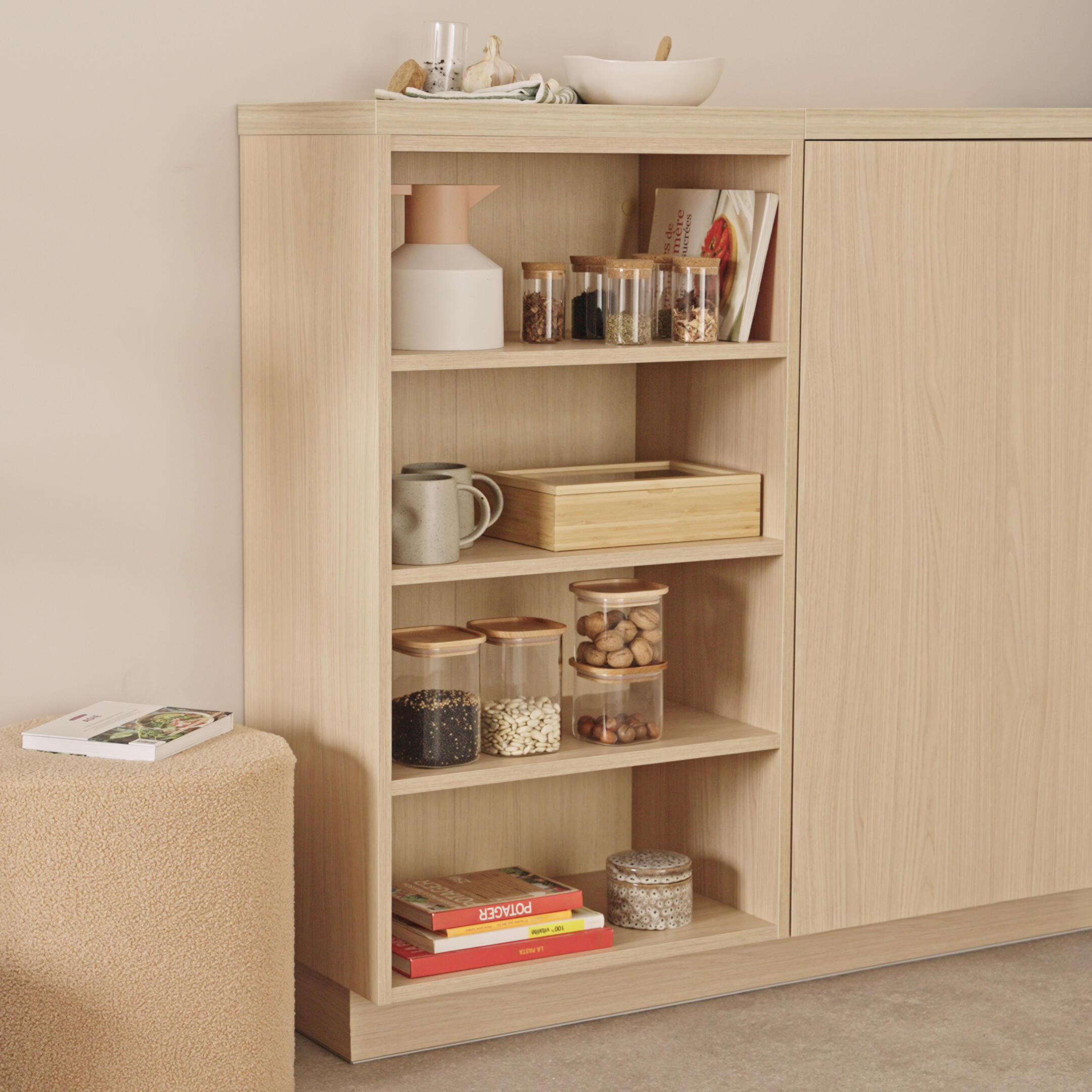 Tarro de cristal DELINIA con tapa de haya 26cm - 4