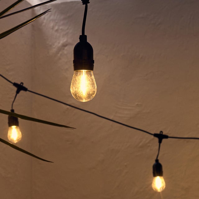 Ghirlanda luminosa Glen 10 luci cavo 3 mt nero IP44 INSPIRE
