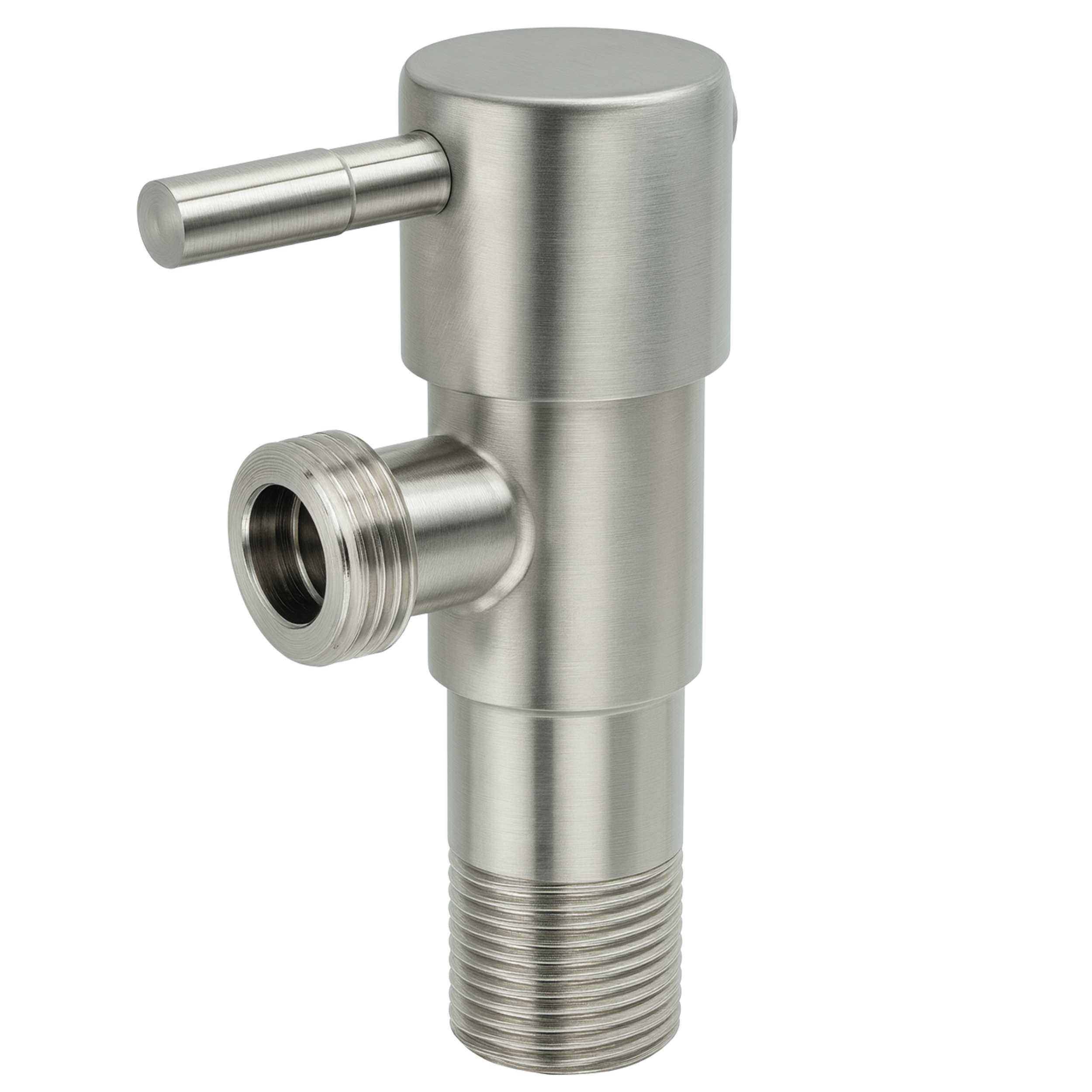 Zawór kątowy 1/2-3/8" głowica ceramiczna srebrny Invena