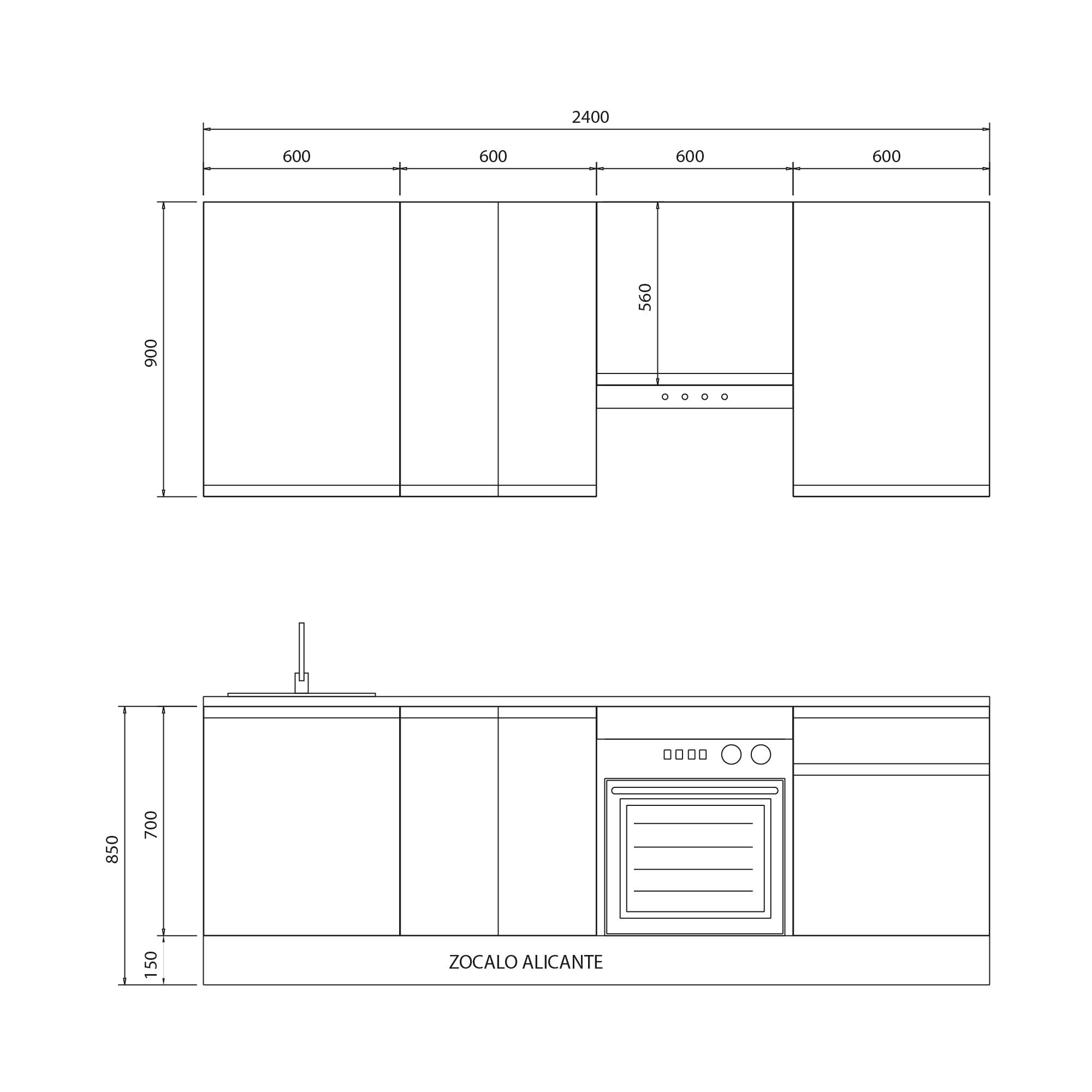 Cocina en kit FINESTRAT aguamarina 240 cm  - 2