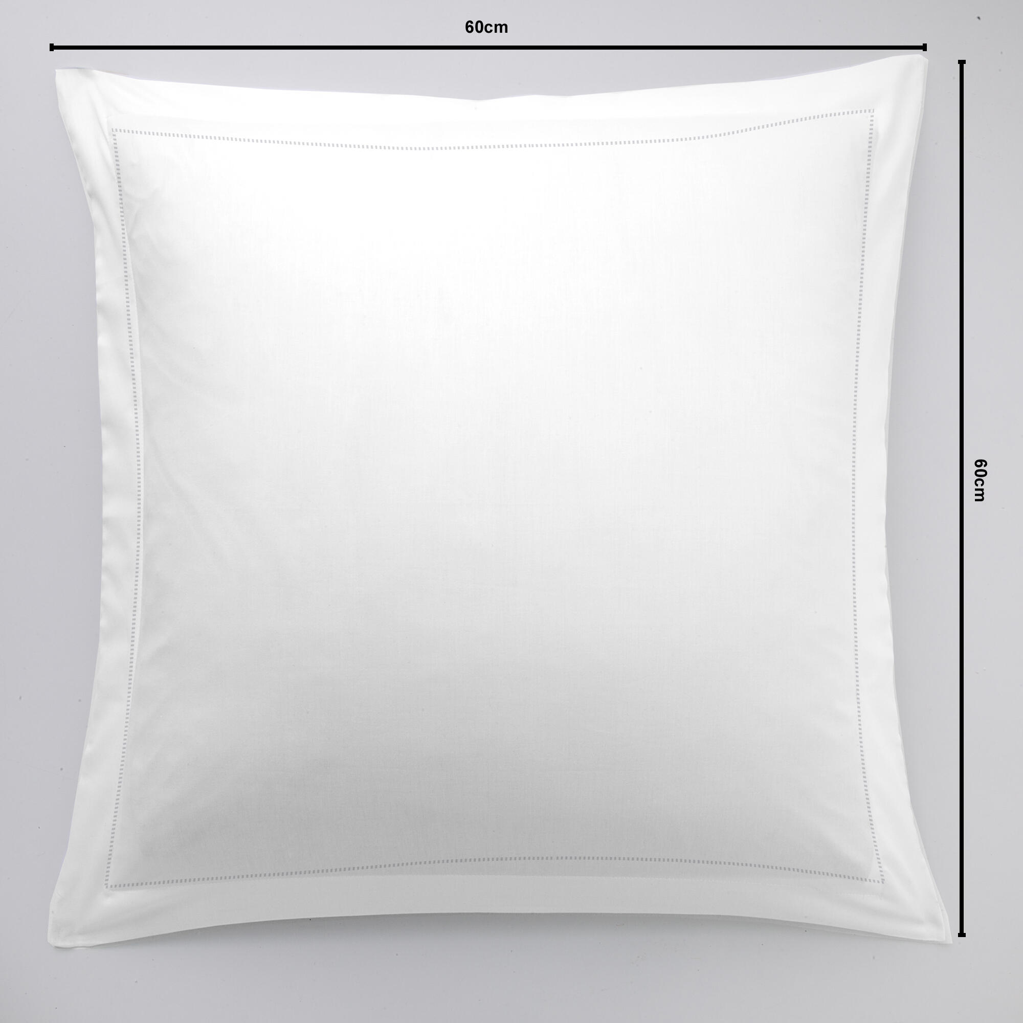 Funda para cuadrante de cama algodón 200 hilos Vainica blanco 60 x 60 cm para cama de 90, 105, 135, 140, 150, 160, 180, 200 cm - 2