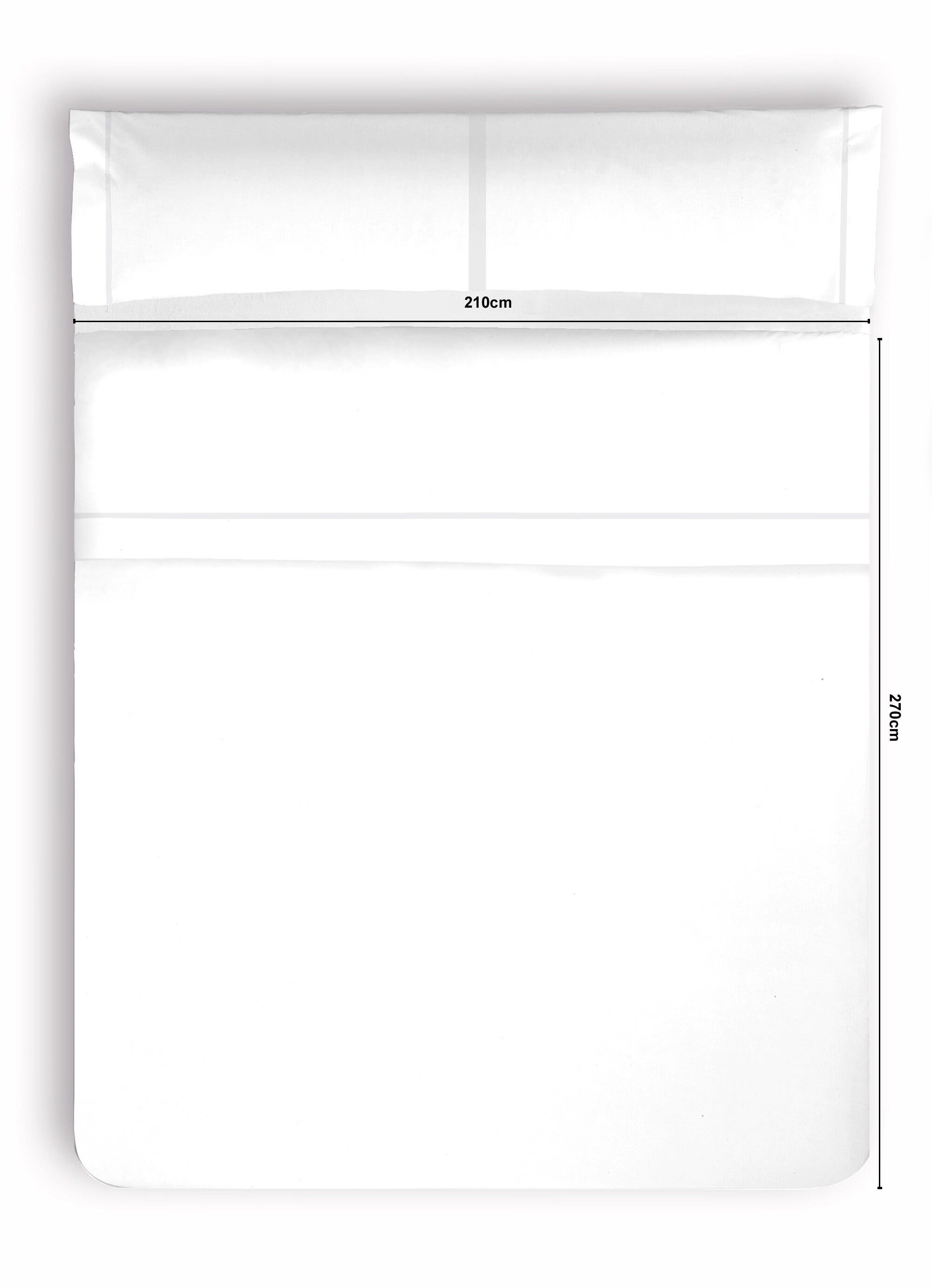 Sábana encimera Festón algodón percal 200 hilos blanco 270x270 para cama de 135 cm - 2