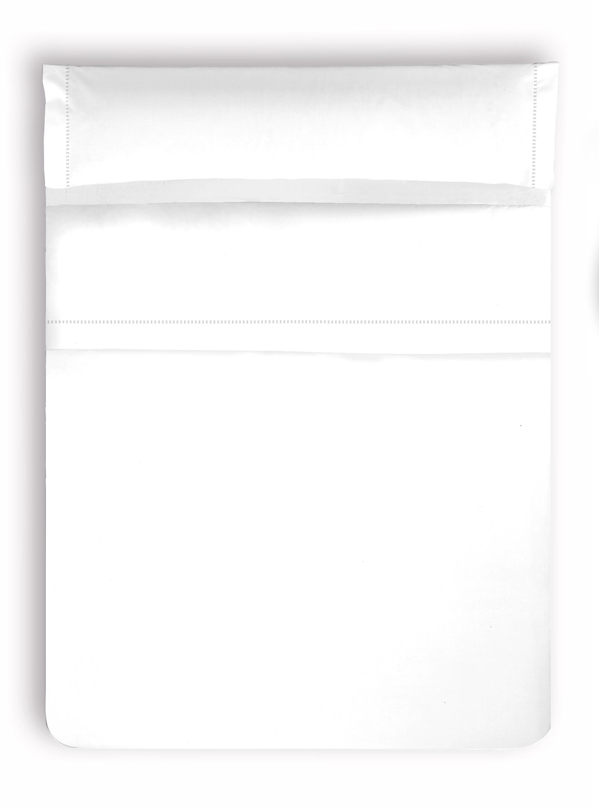 Sábana encimera Vainica algodón percal 200 hilos blanco 270x270 para cama de 105 cm - 6