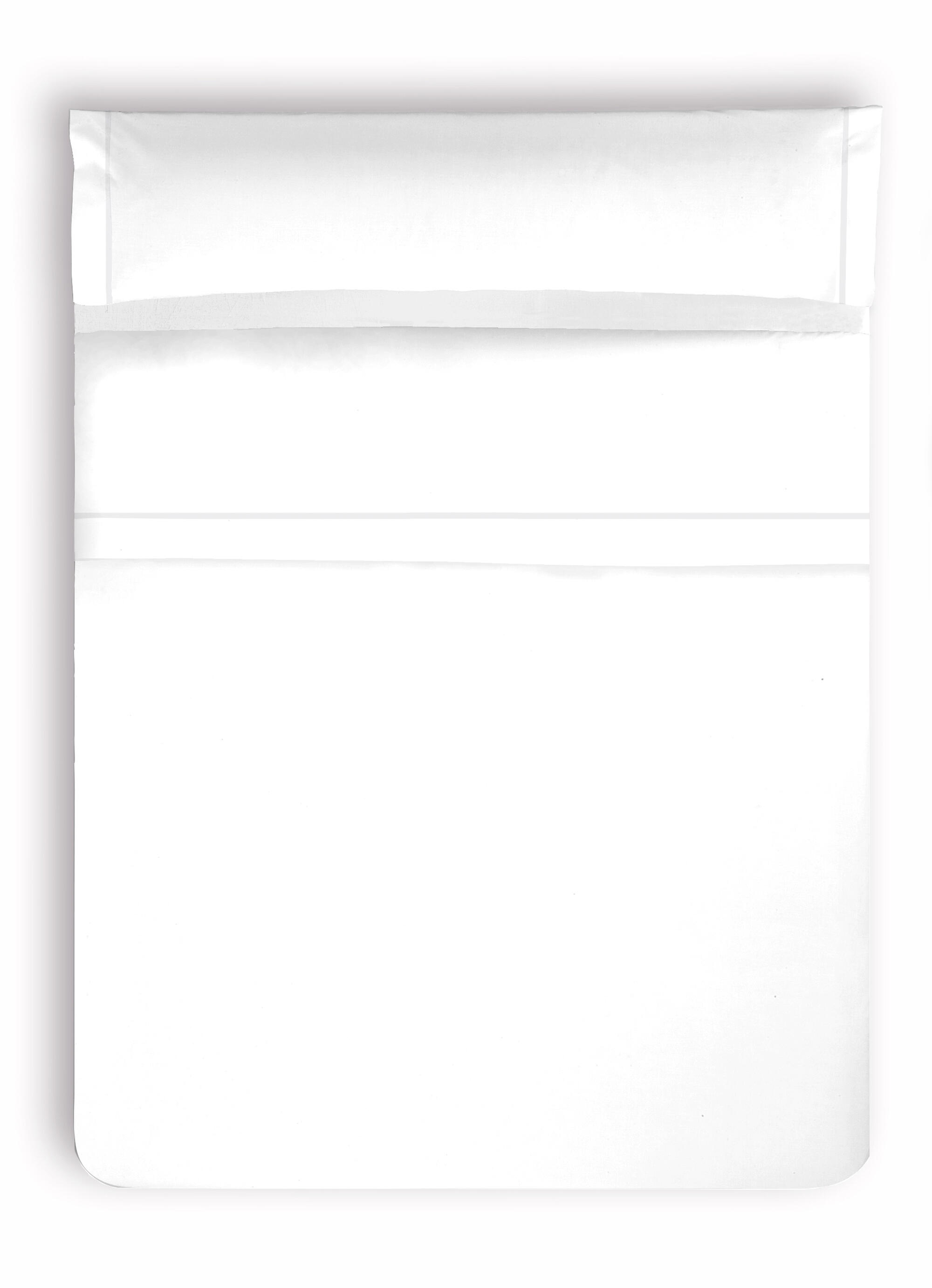 Sábana encimera Festón algodón percal 200 hilos blanco 270 cm para cama de 90 cm - 5