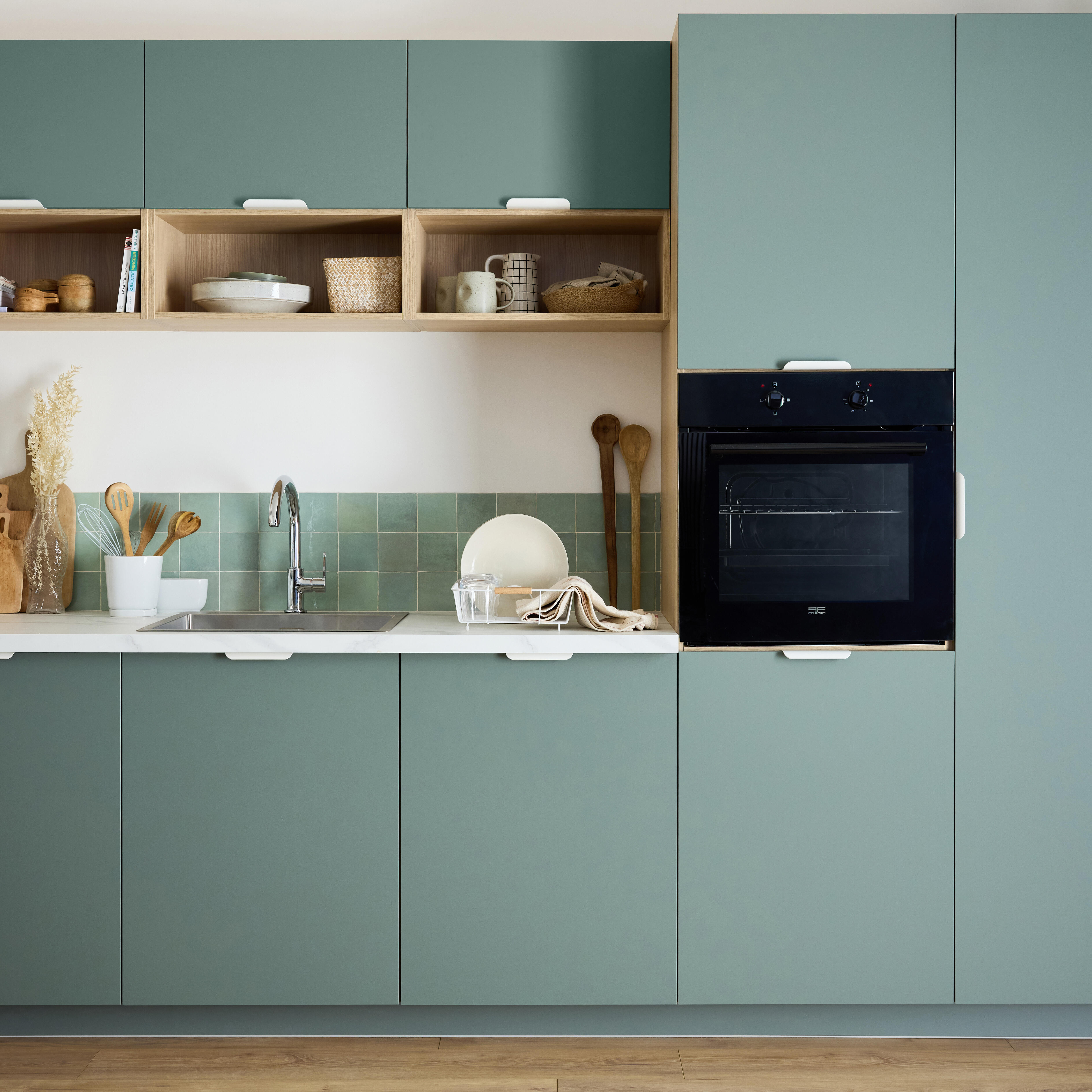 Porte de cuisine Vienne gris vert mat H.76.5 x l.39.7 cm - 5