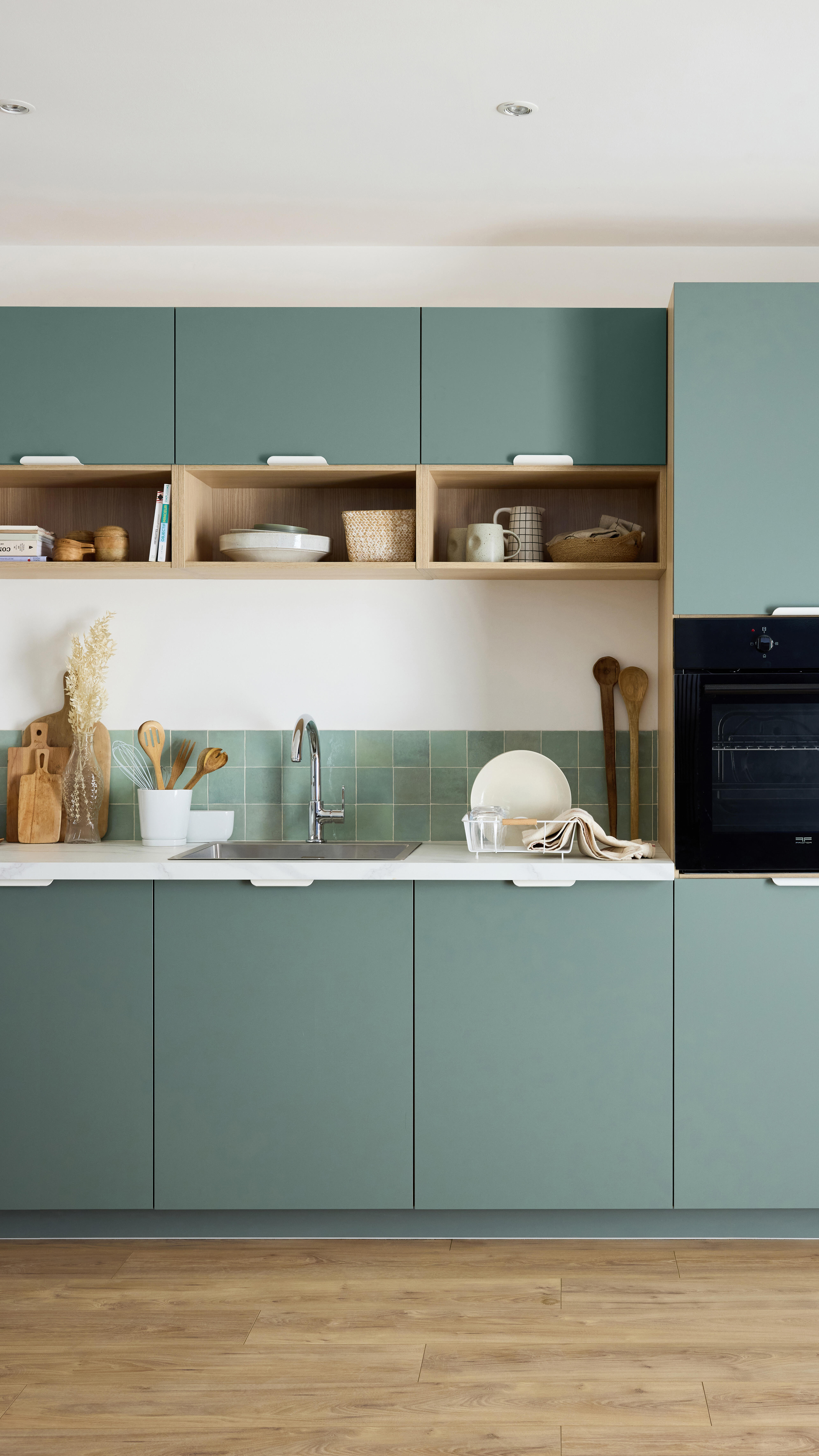 Porte de cuisine Vienne gris vert mat H.76.5 x l.39.7 cm - 4