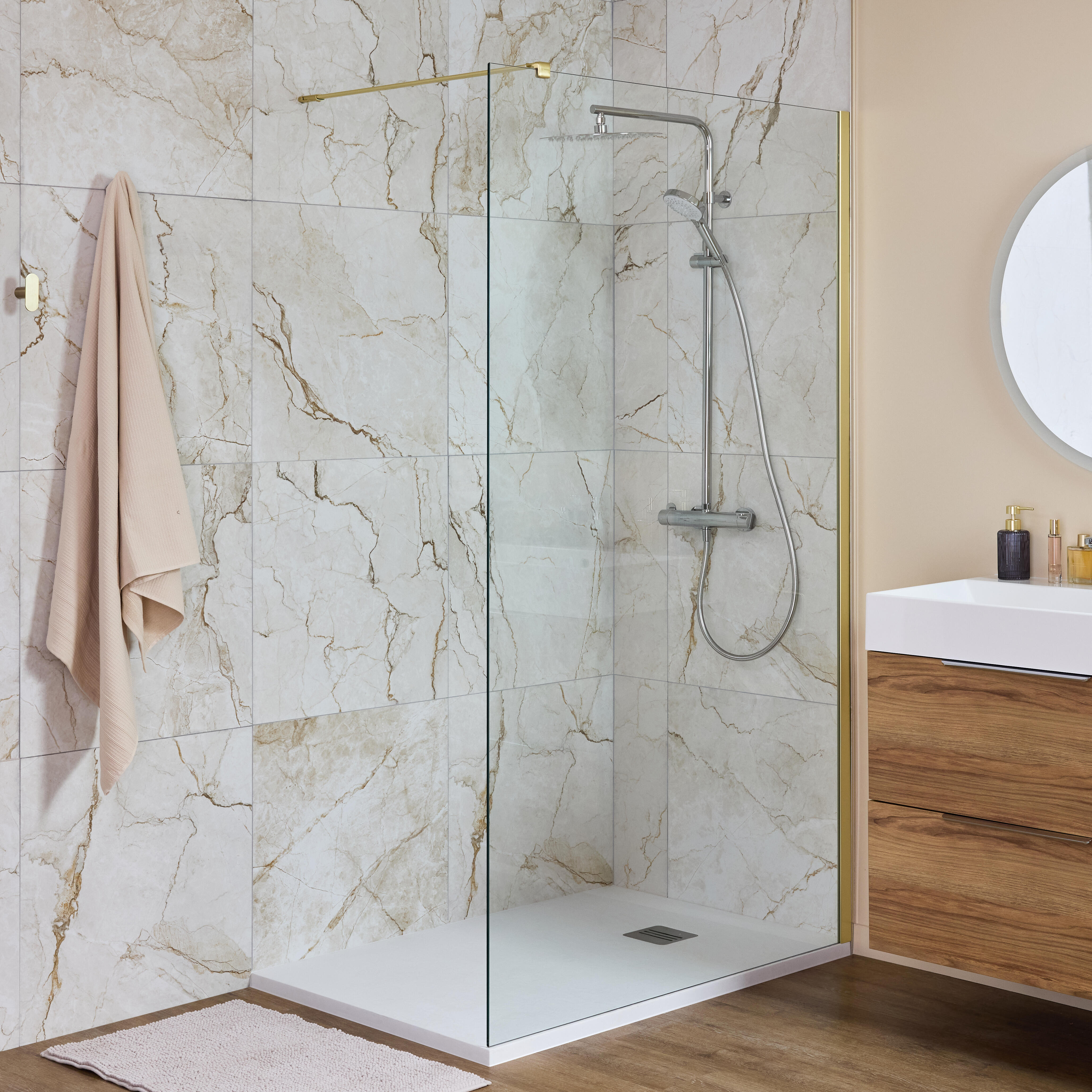 Conjunto de duche com torneira termostática cromado Sensea Icone - 11