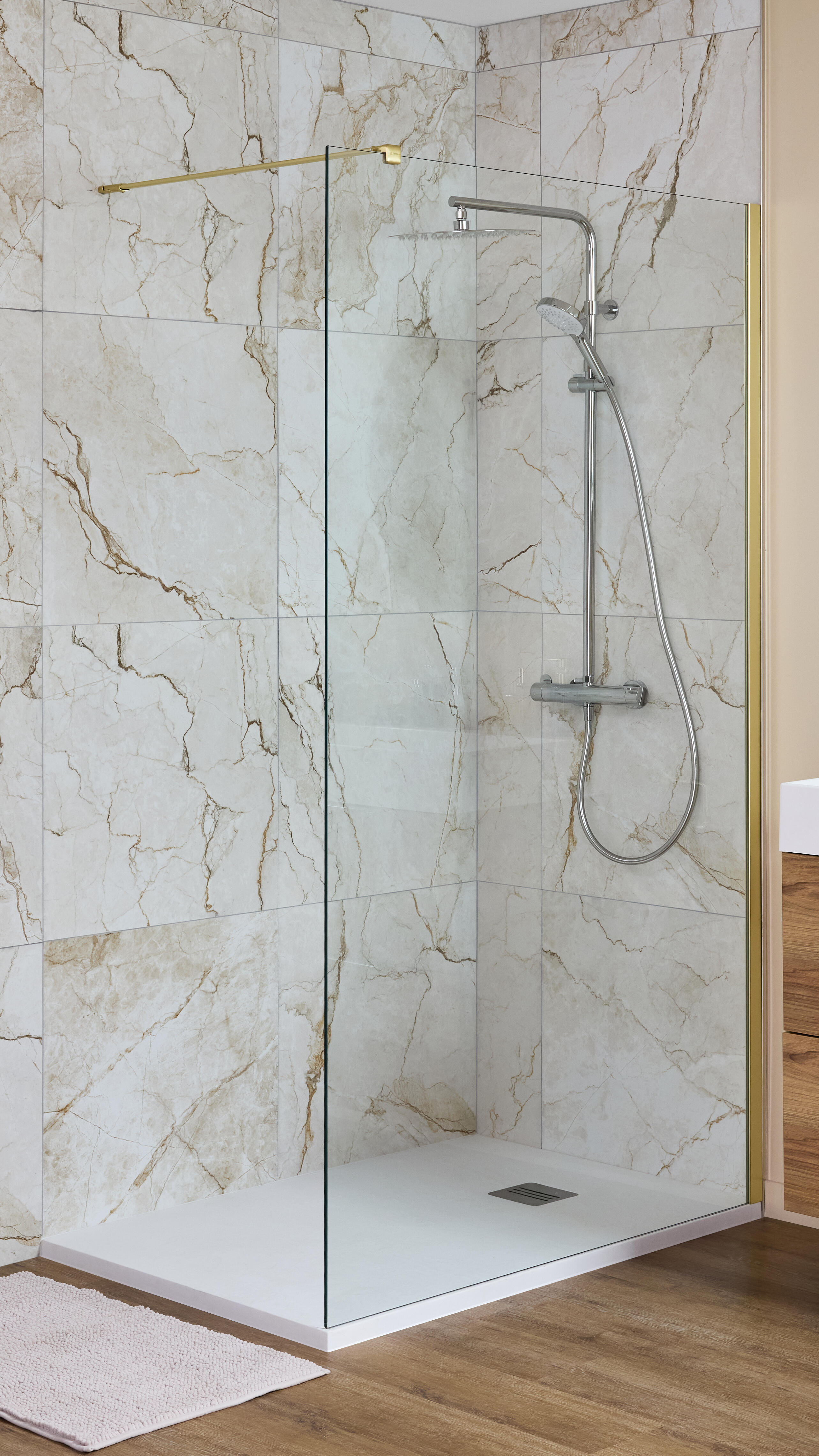 Conjunto de duche com torneira termostática cromado Sensea Icone - 12