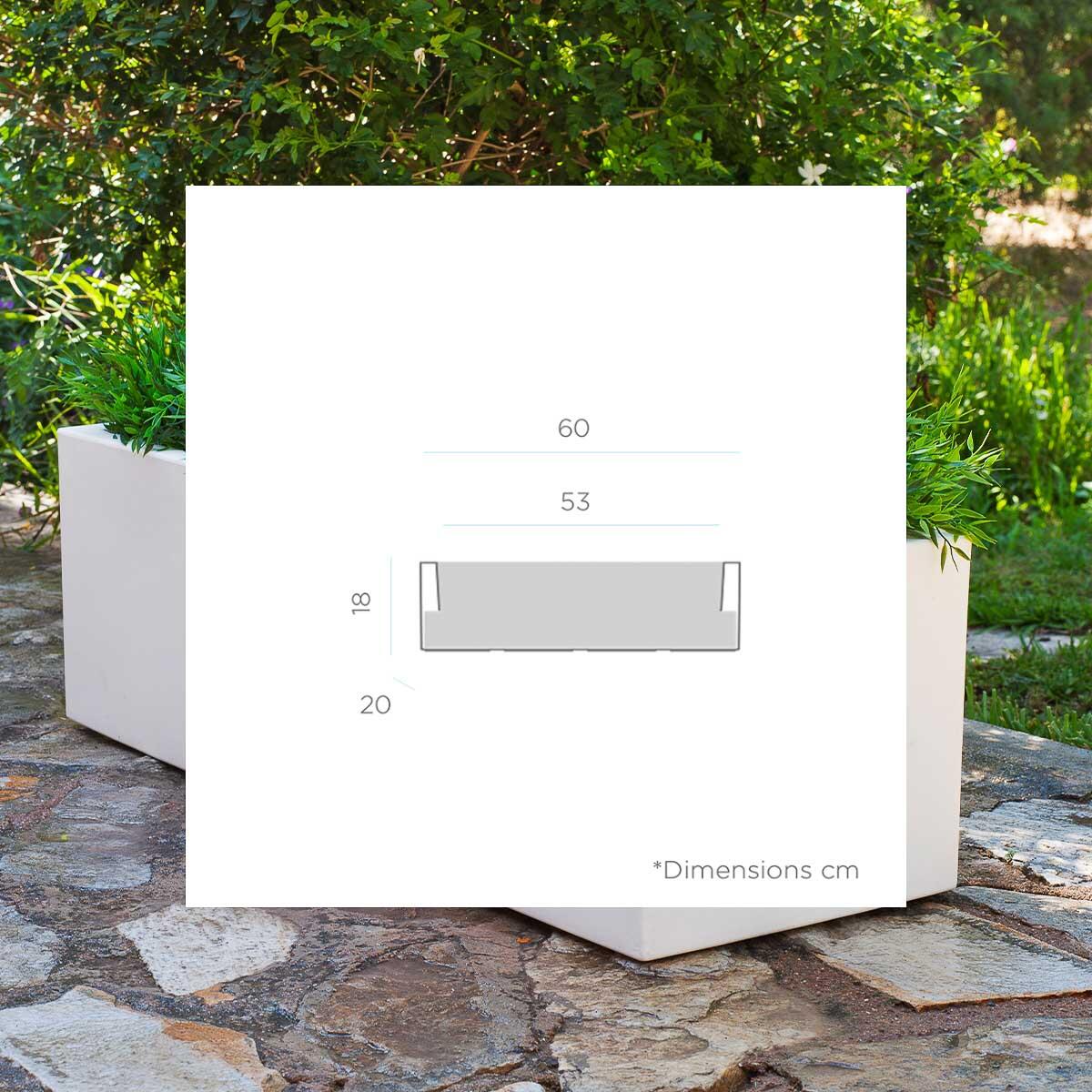 Floreira de polietileno JARA 60X20CM BRANCO - 6