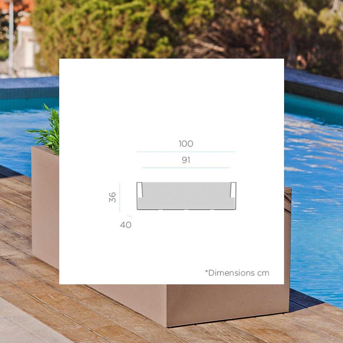 Floreira de polietileno JARA 100X36CM PRETO - 6