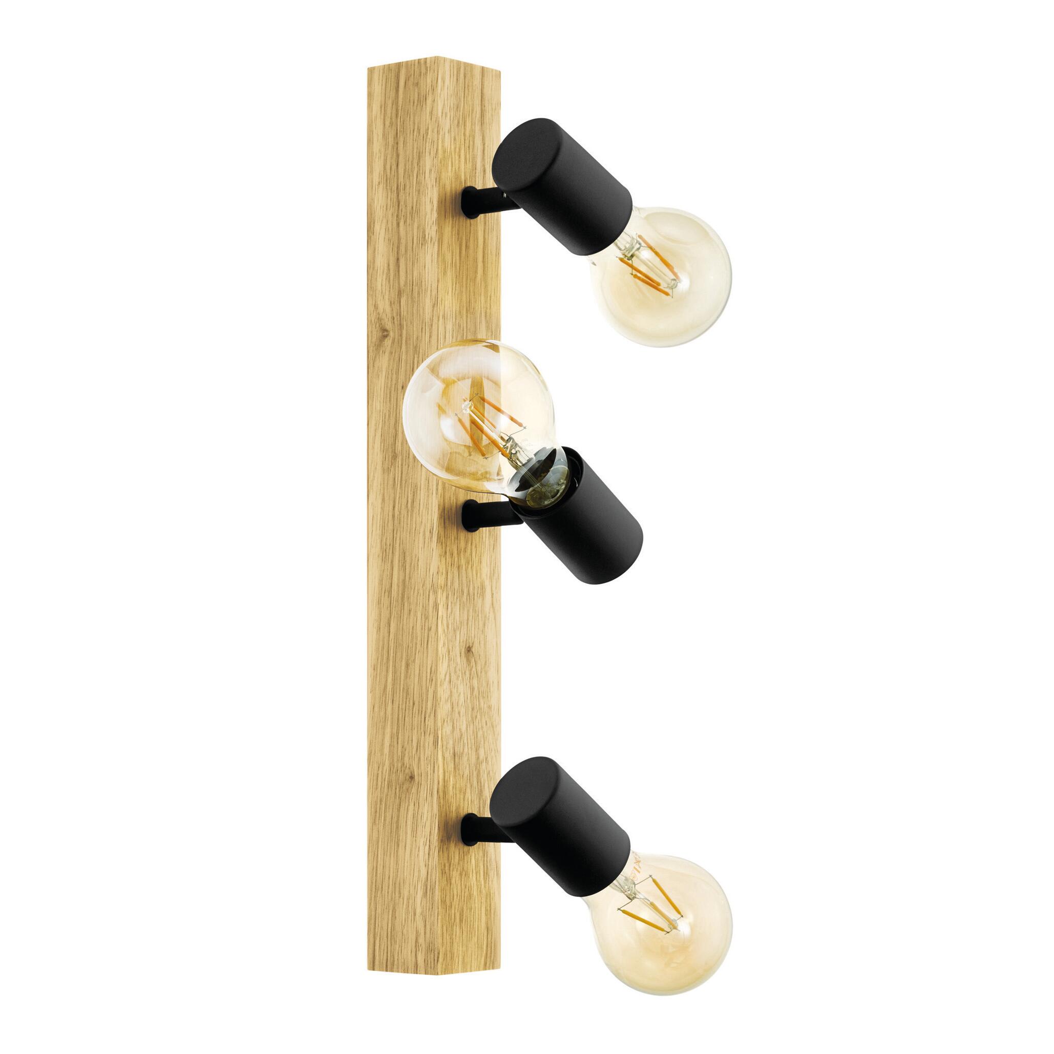 Faretto decorativo senza fonte luminosa TOWNSHEND in acciaio<multisep/>legno beige E27 EGLO 3 luci - 9