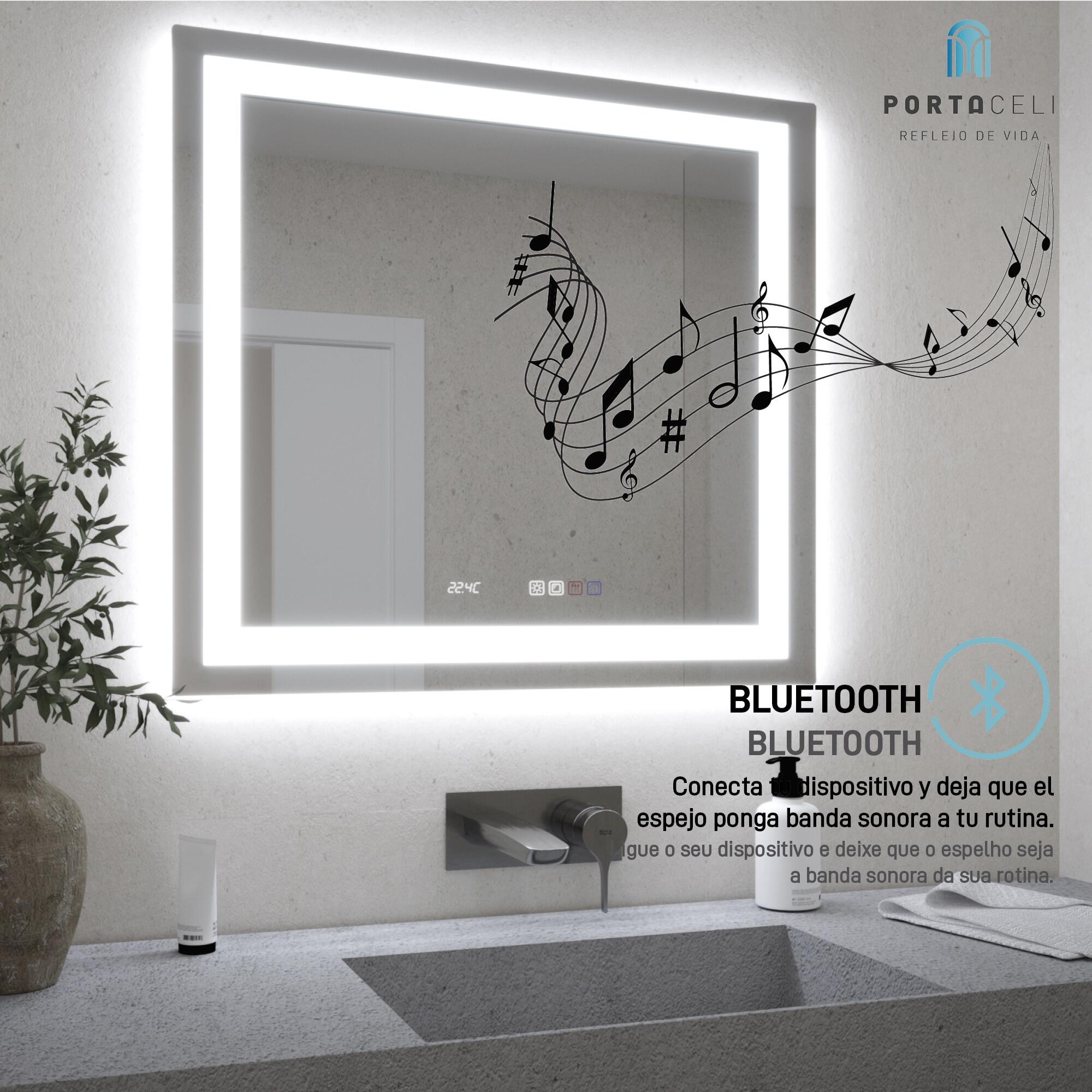 Espejo de baño con luz LED  All  con antivaho, táctil, altavoz, , bluetooth,  100x80cm - 7