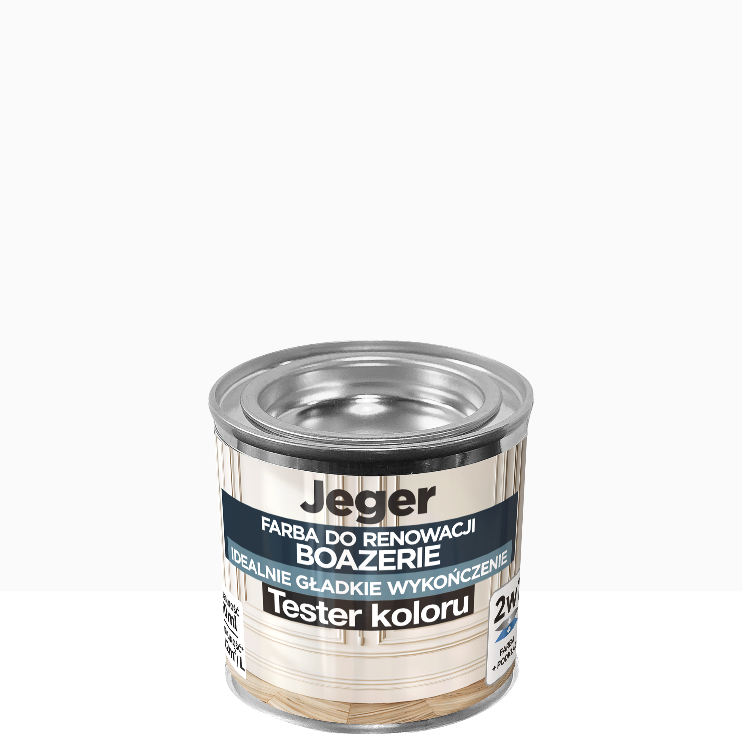 Tester farby do renowacji boazerii Biały satynowy 50 ml Jeger