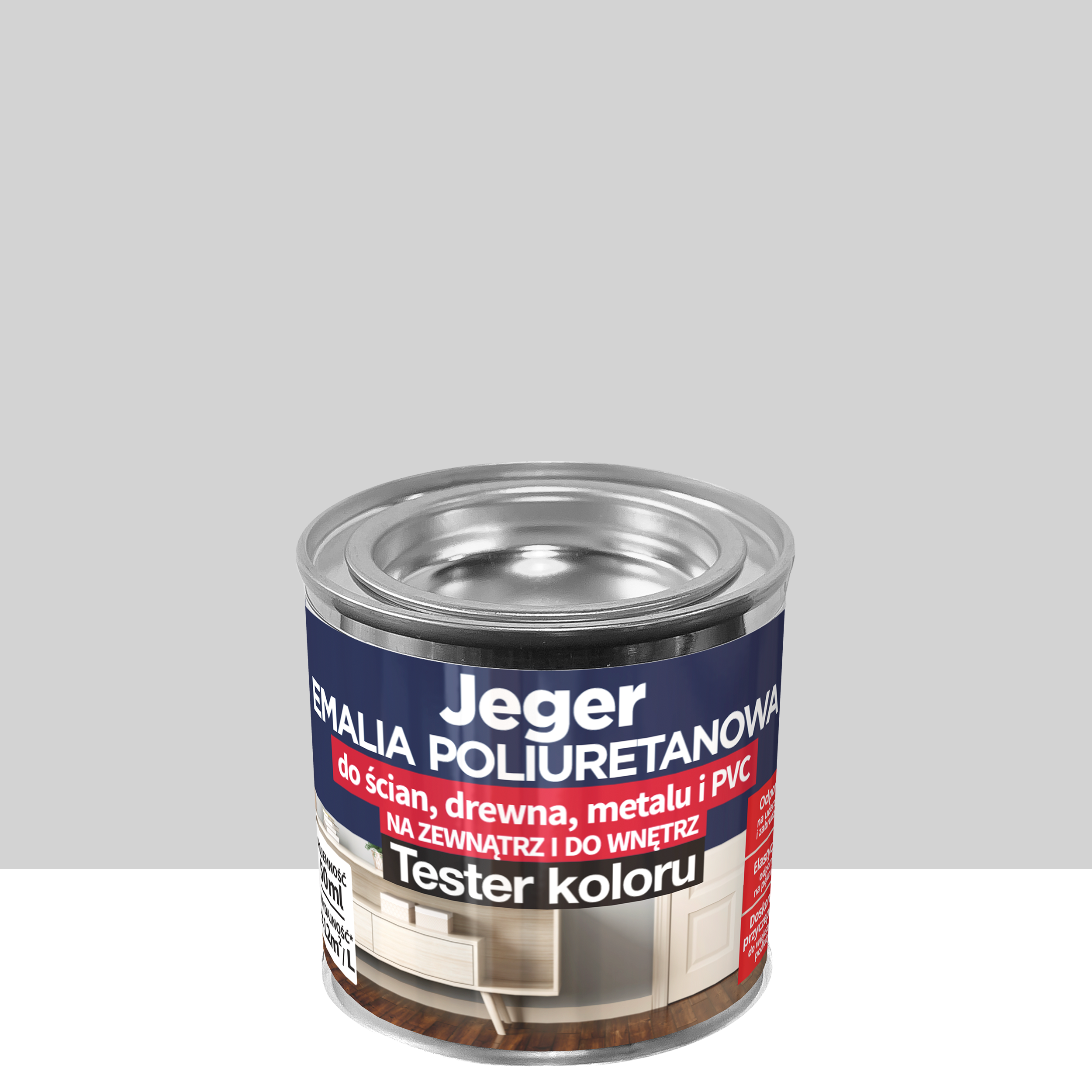 Tester emalii poliuretanowej Stalowy Półmat 50 ml Jeger