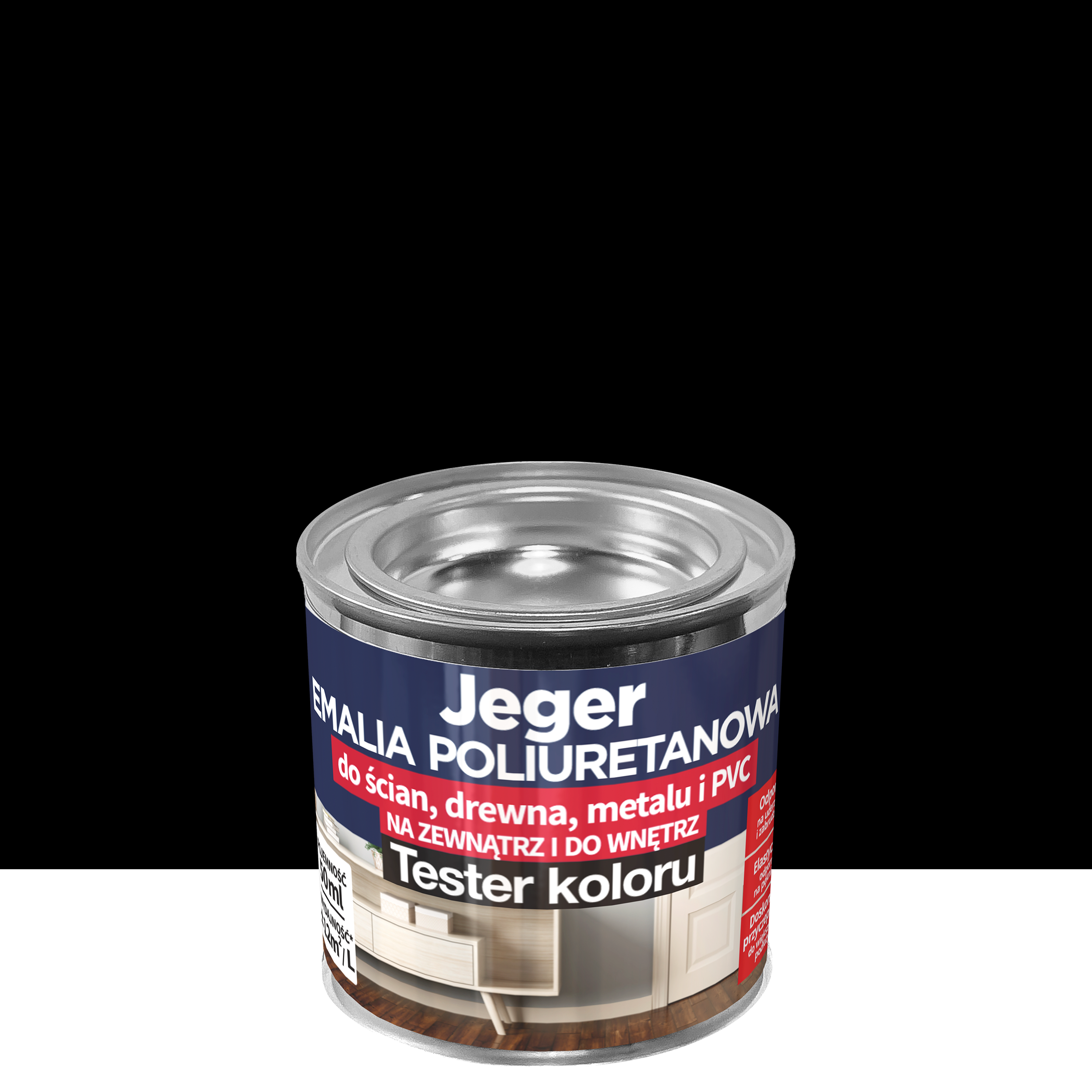 Tester emalii poliuretanowej Czarny Półmat 50 ml Jeger