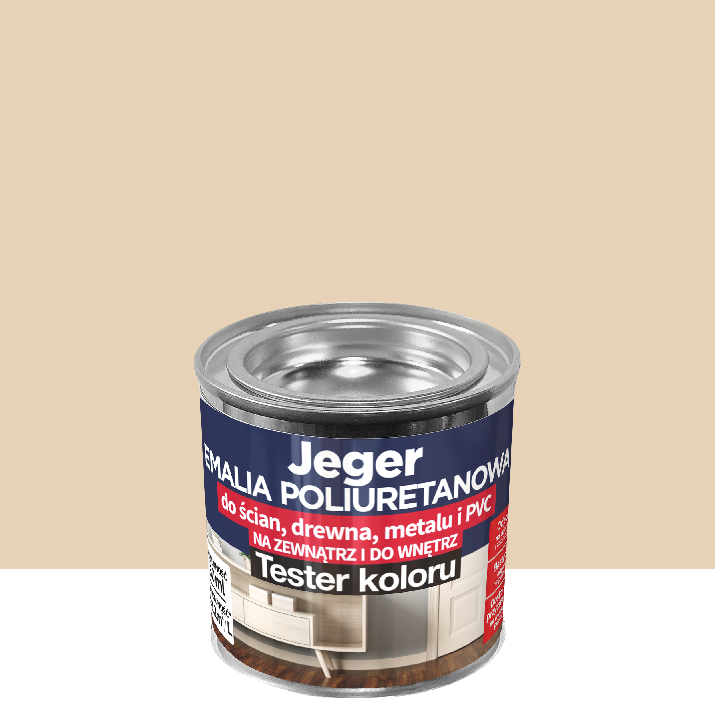 Tester emalii poliuretanowej Beżowy Półmat 50 ml Jeger